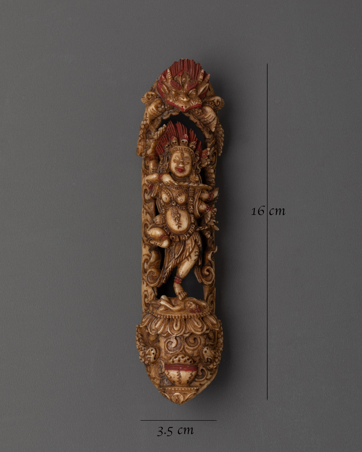 Red Tara Kurukulla Bone Carving | Tibetan Buddhist Dakini Artwork