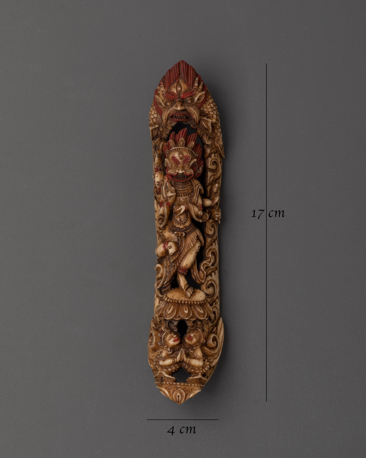 Handcrafted Simhamukha Bone Sculpture | Sacred Vajrayana Artwork