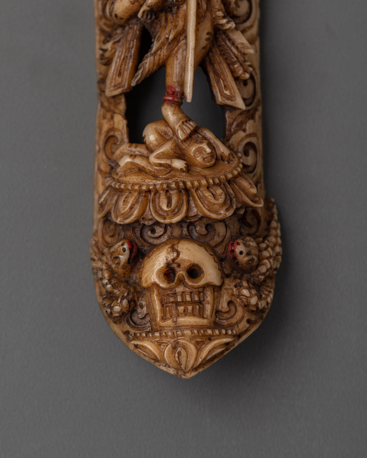 Handcarved Troma Nagmo Sculpture | Vajrayana Wrathful Dakini Bone Art