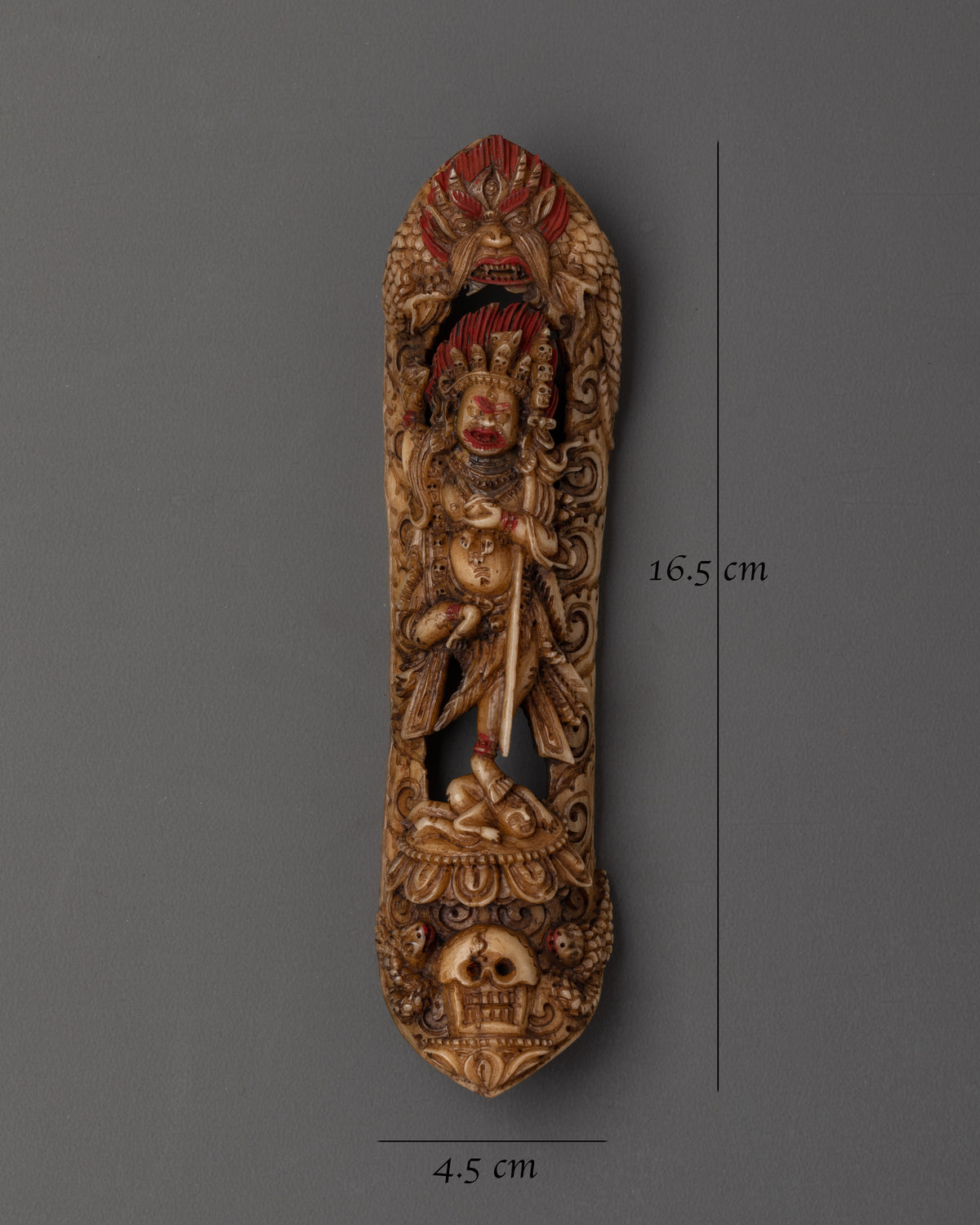 Handcarved Troma Nagmo Sculpture | Vajrayana Wrathful Dakini Bone Art