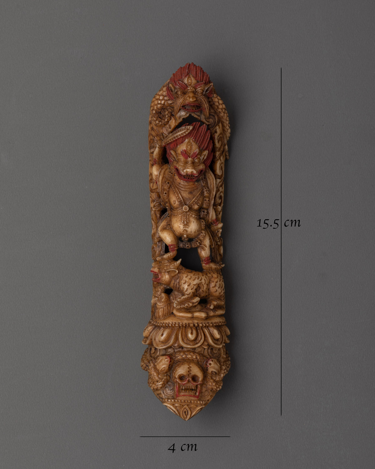 Simhamukha Lion-Faced Dakini | Hand-Carved Bone Sculpture