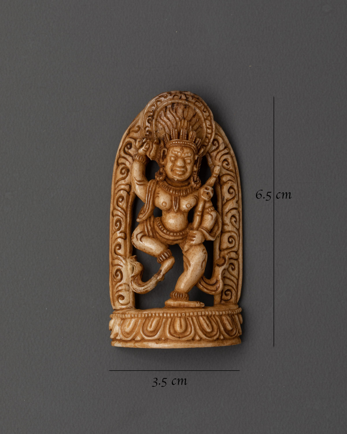 Dorje Phagmo Tibetan Carved Plaque | Vajrayana Bone Sculpture Artwork