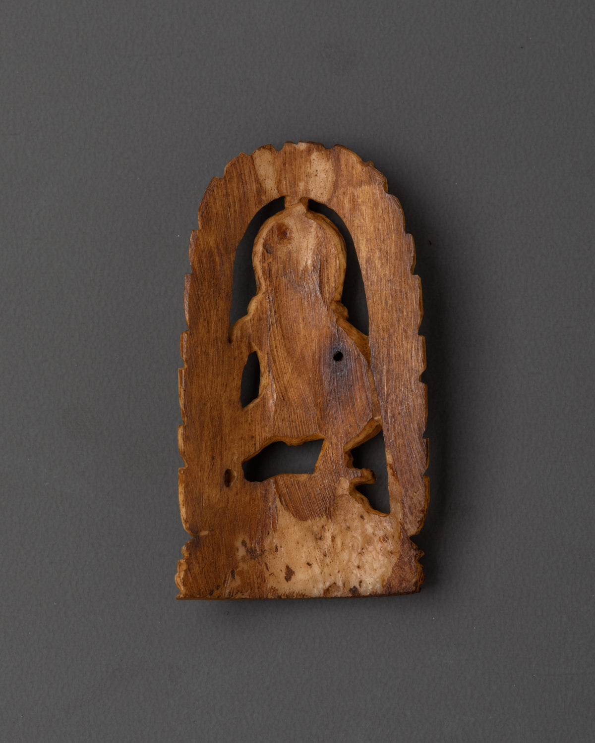 Black Dzambhala Tibetan Carved Plaque | Buddhist Wealth Deity Artwork
