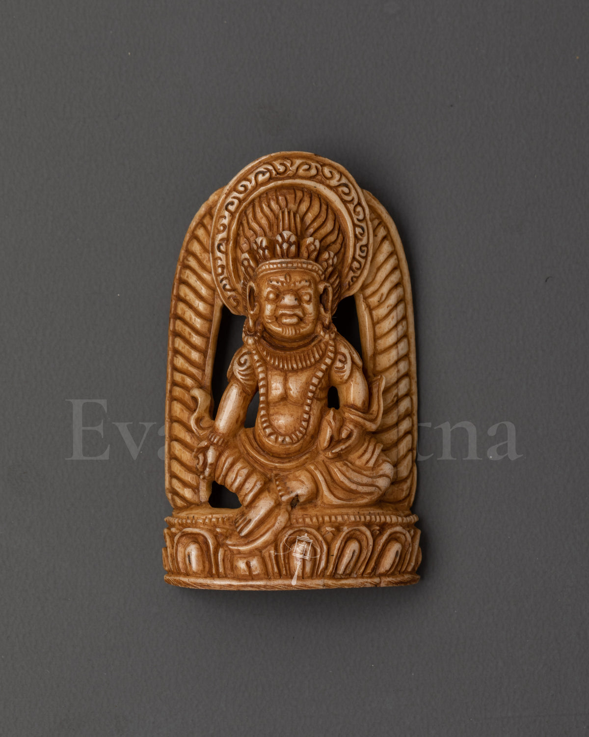 Hand Carved Mahakala Bone Sculpture  