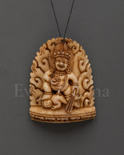 Hand Carved Mahakala Bone Locket   