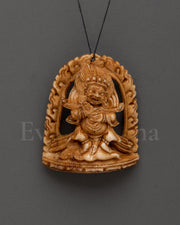 Hand Carved Mahakala Bone Pendant 
