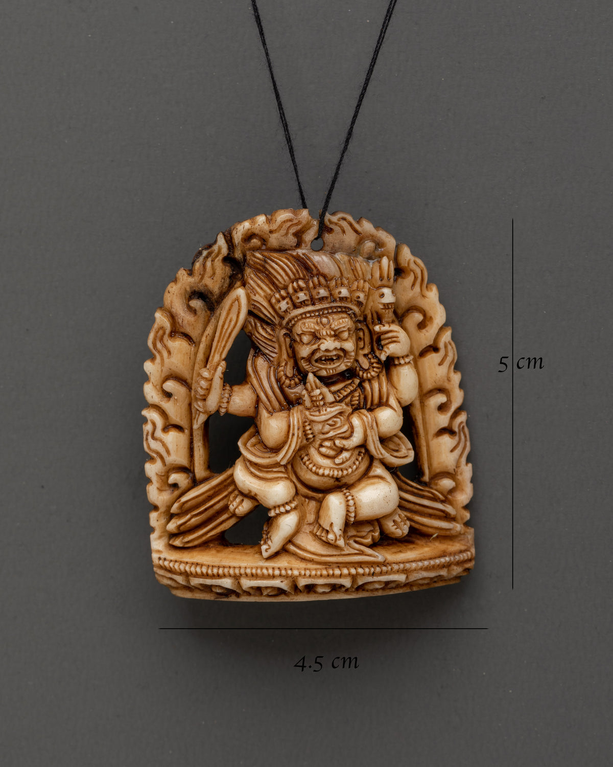 Handcrafted Mahakala Bone Locket | Sacred Bone Art