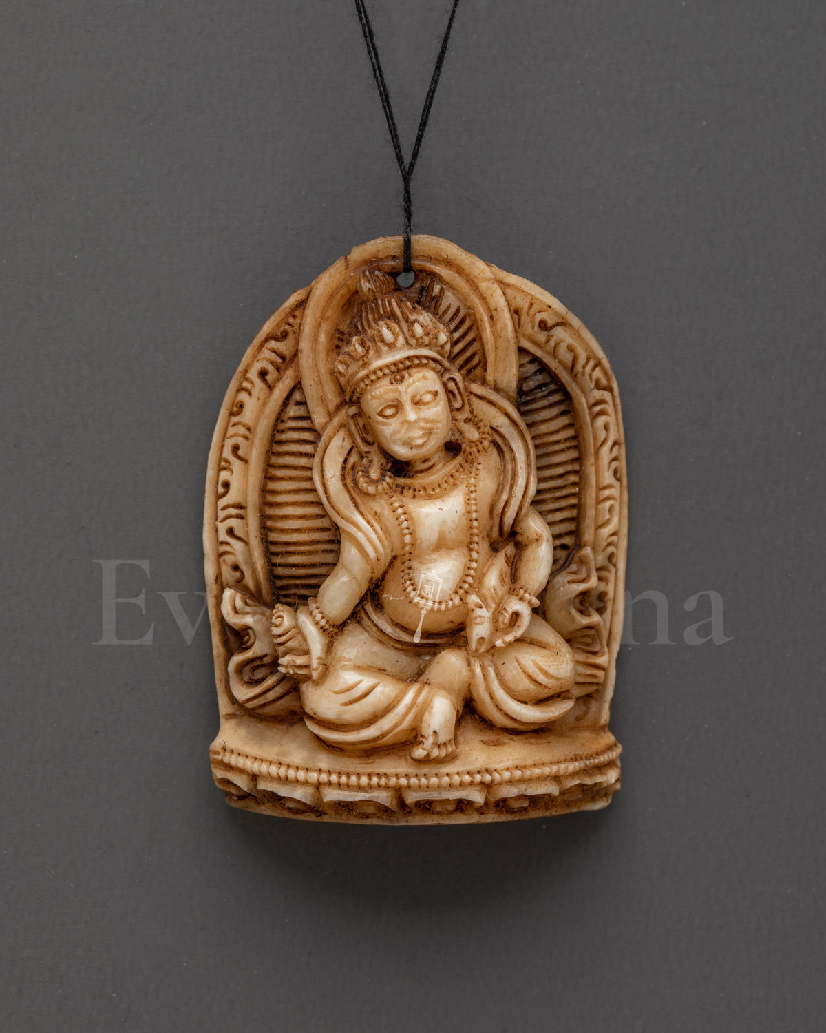 Dzambhala Wealth Deity Bone Locket  