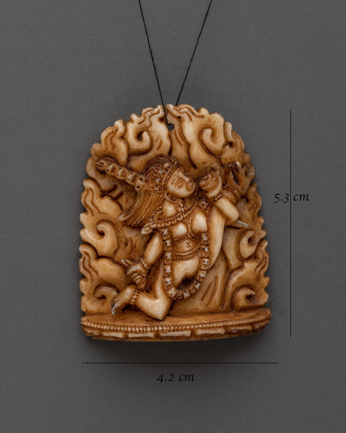 Akasha Yogini Buddhist Locket | Tibetan Bone Carving Artwork