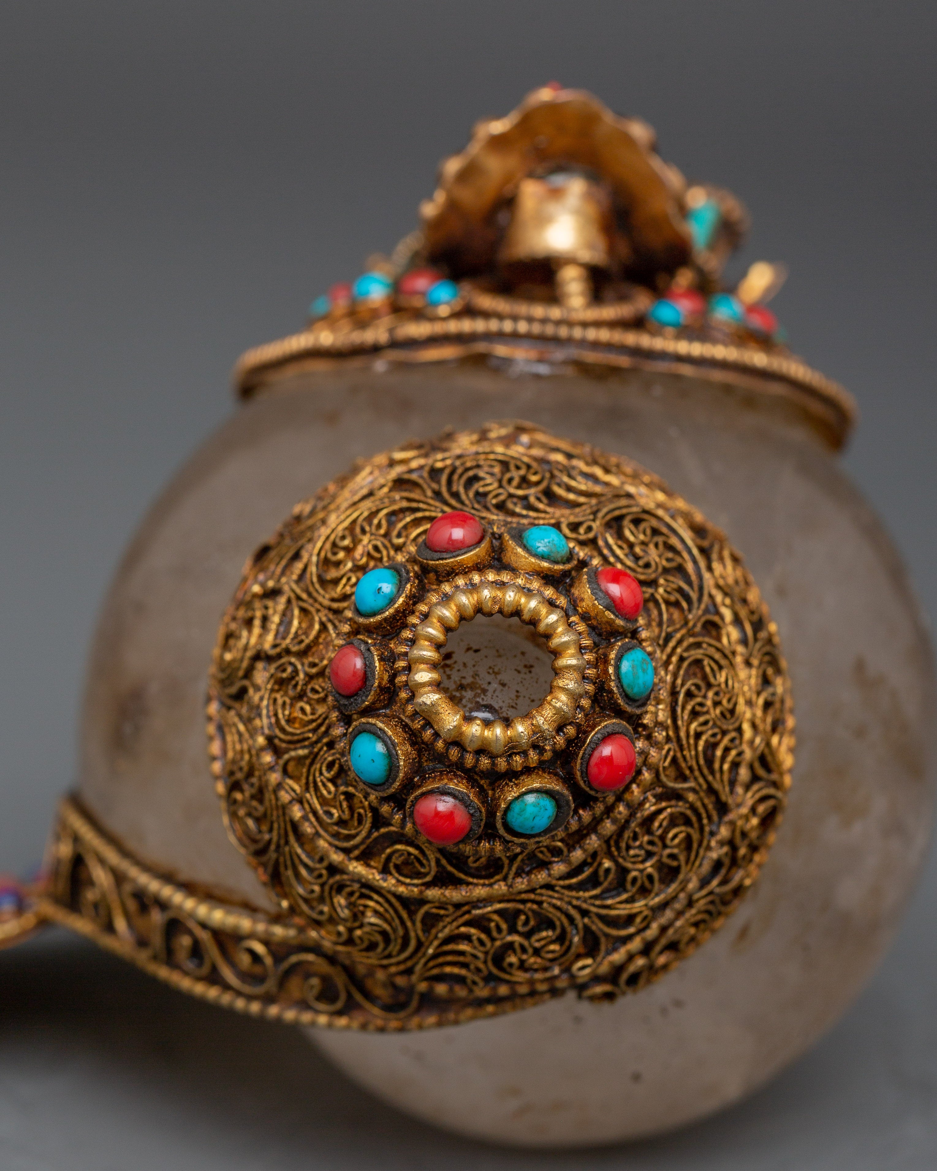 Crystal Conch Shell with Copper Body | Tibetan Spiritual Decor