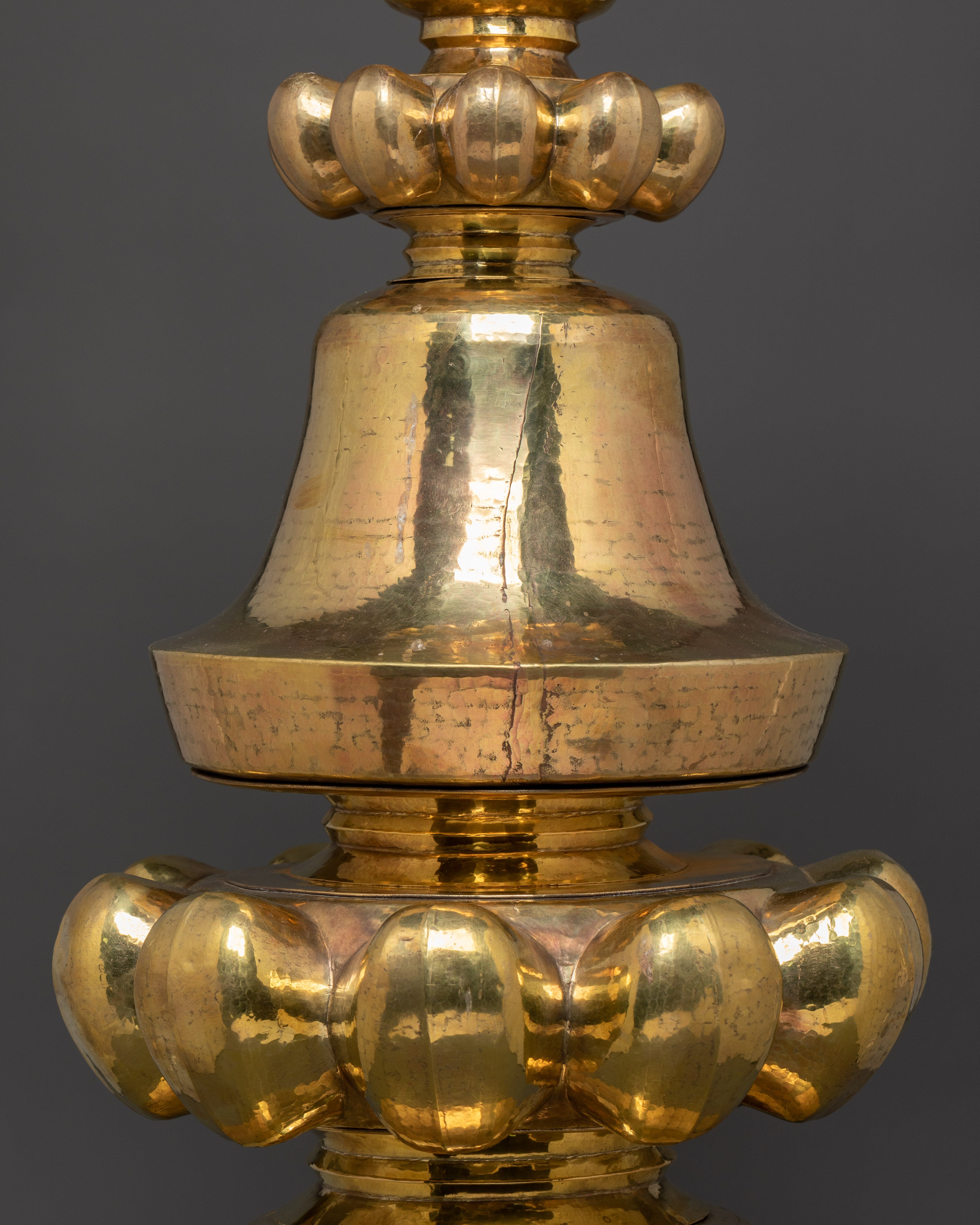 Tibetan Shrine Top Piece Gajur | Handcrafted Brass Gajur
