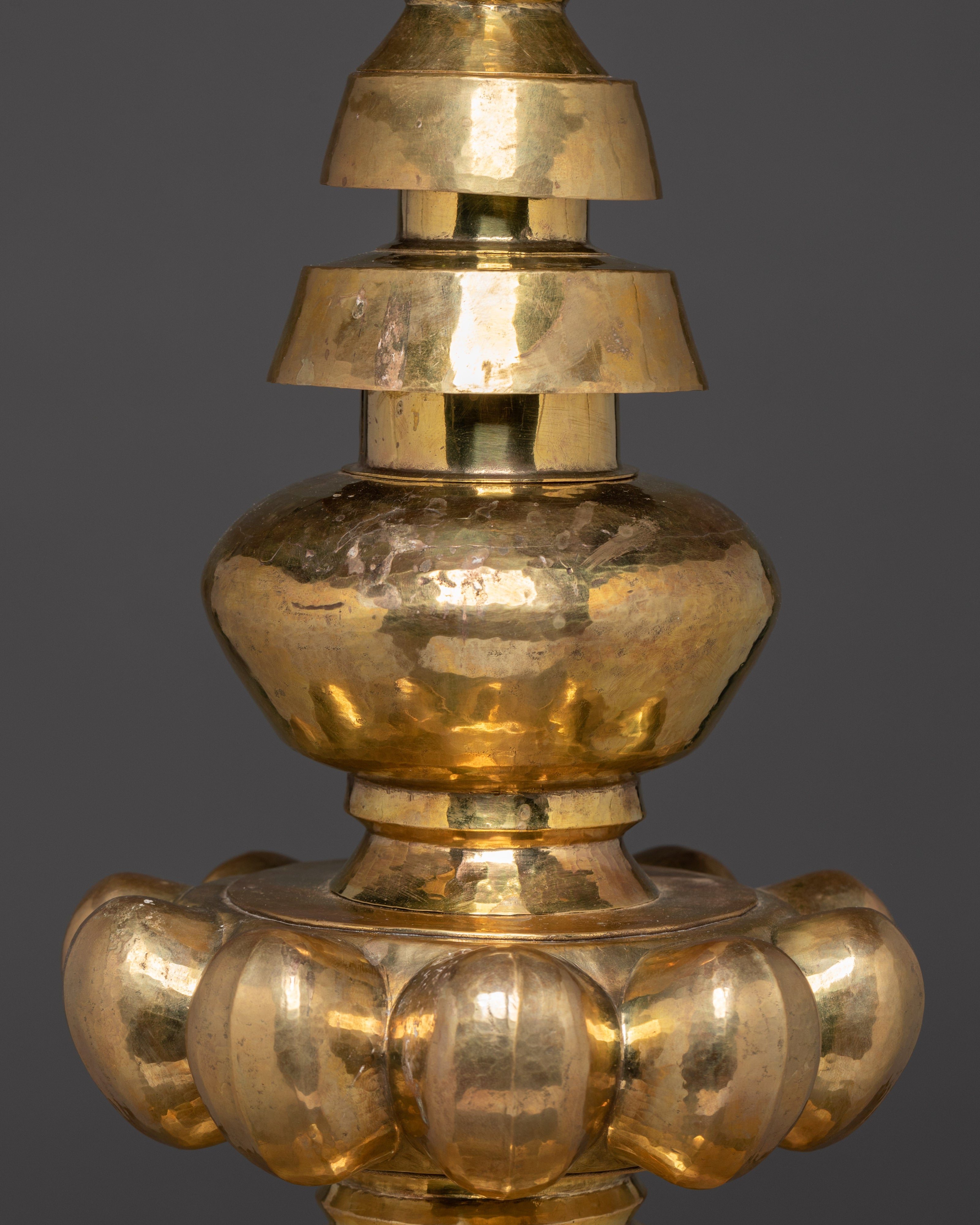 Tibetan Shrine Top Piece Gajur | Handcrafted Brass Gajur