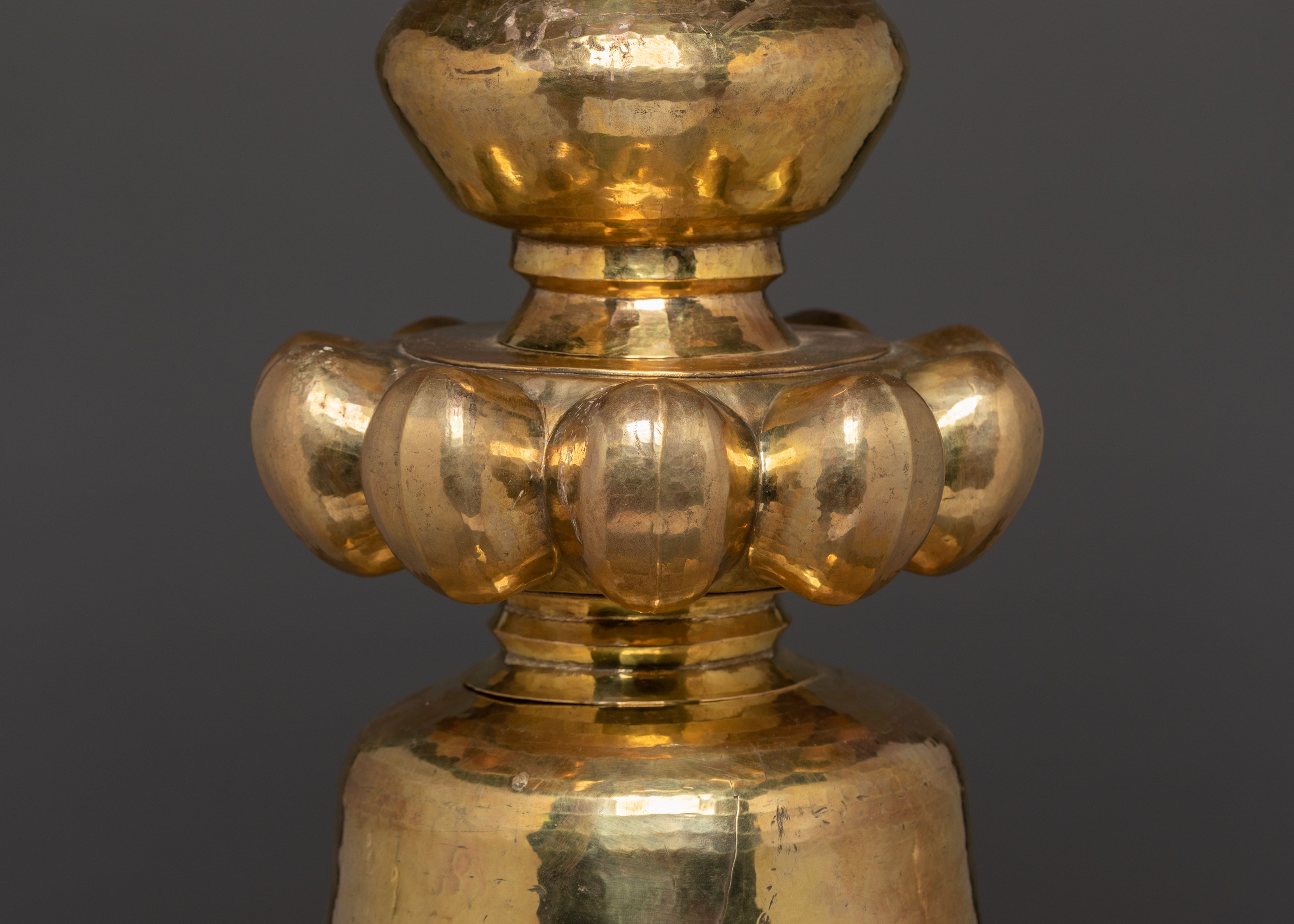 Tibetan Shrine Top Piece Gajur | Handcrafted Brass Gajur