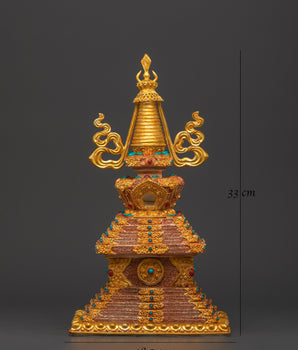 Vajrayana Stupa Art | Gold-Plated Copper Buddhist Altar