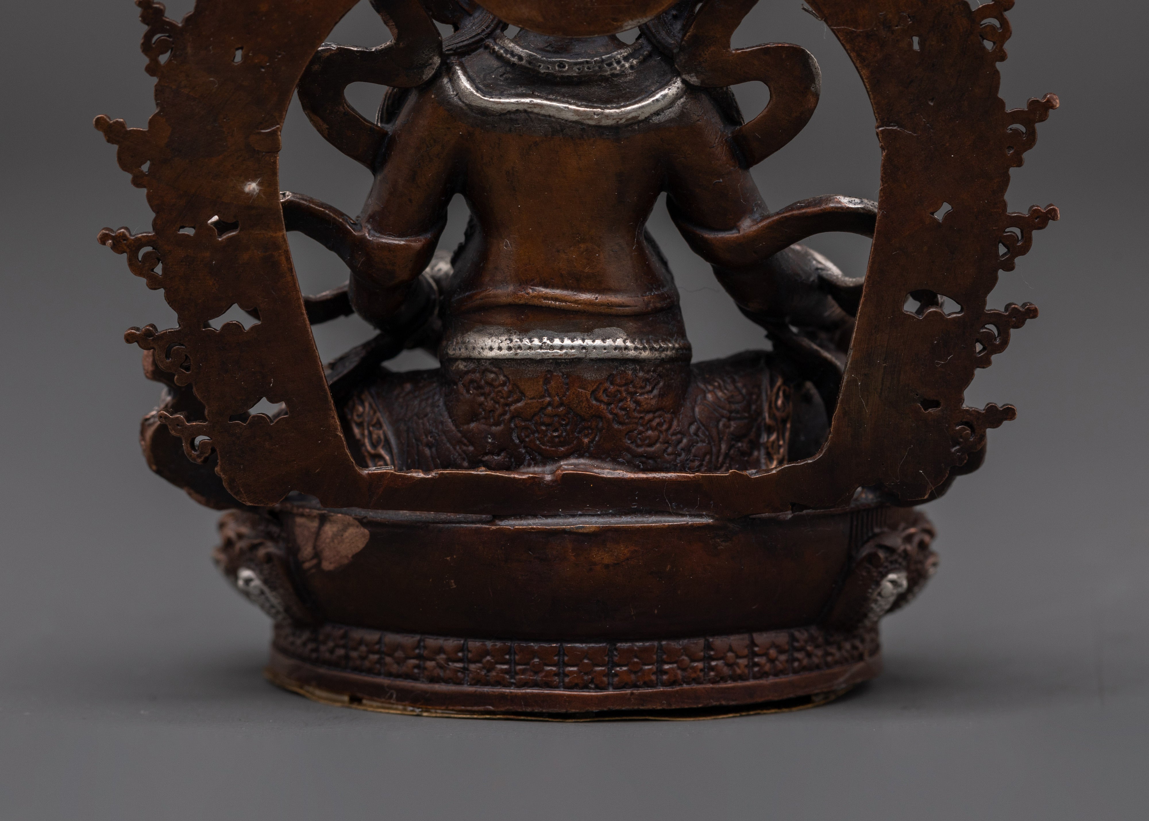 Handmade Dzambhala Wealth Statue | Copper Silver Buddhist God Idol