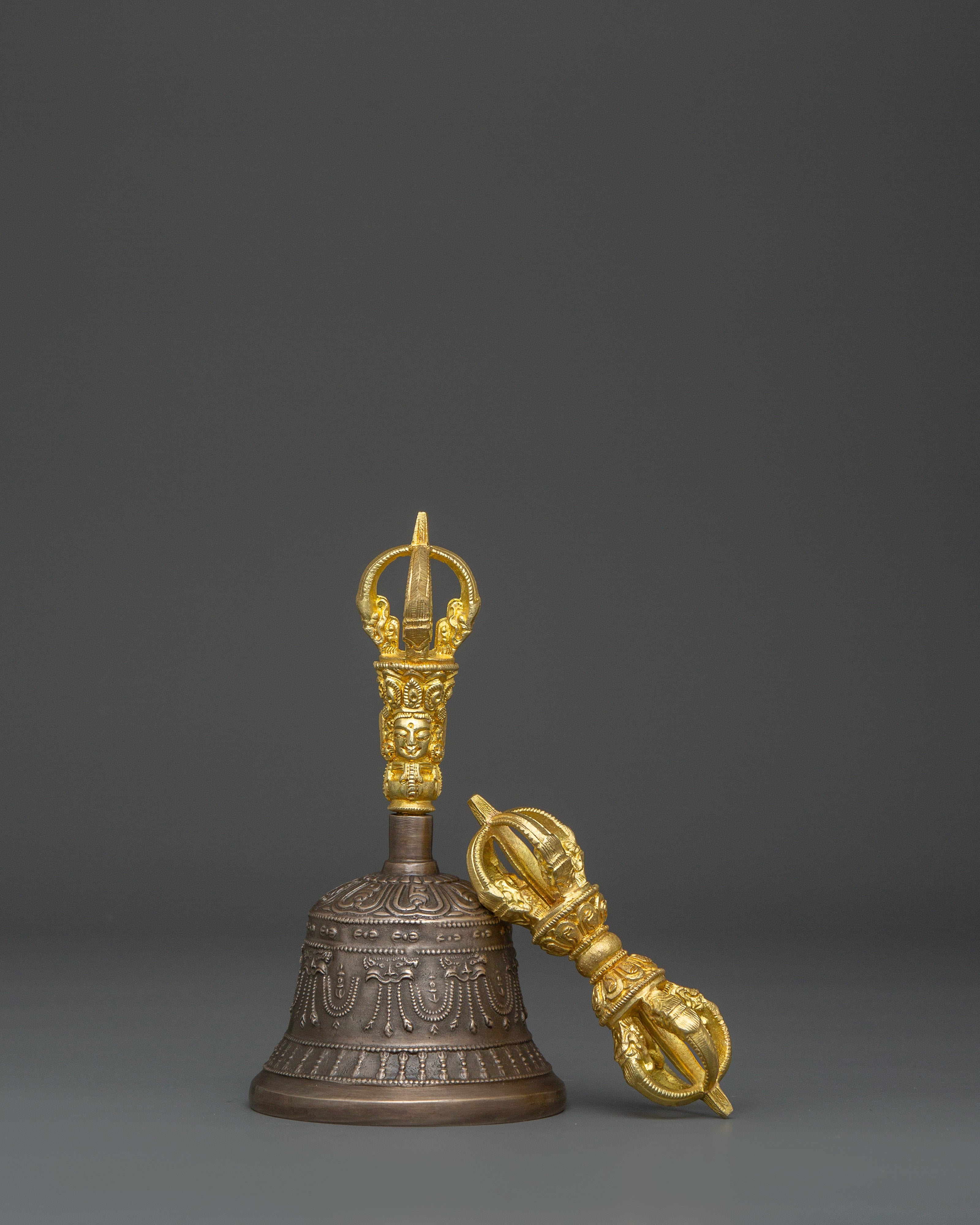 Tibetan Brass Bell & Vajra Set | Buddhist Ritual Tool