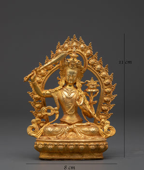 Manjushri Wisdom Bodhisattva Copper Statue | Mahayana Deity of Clarity