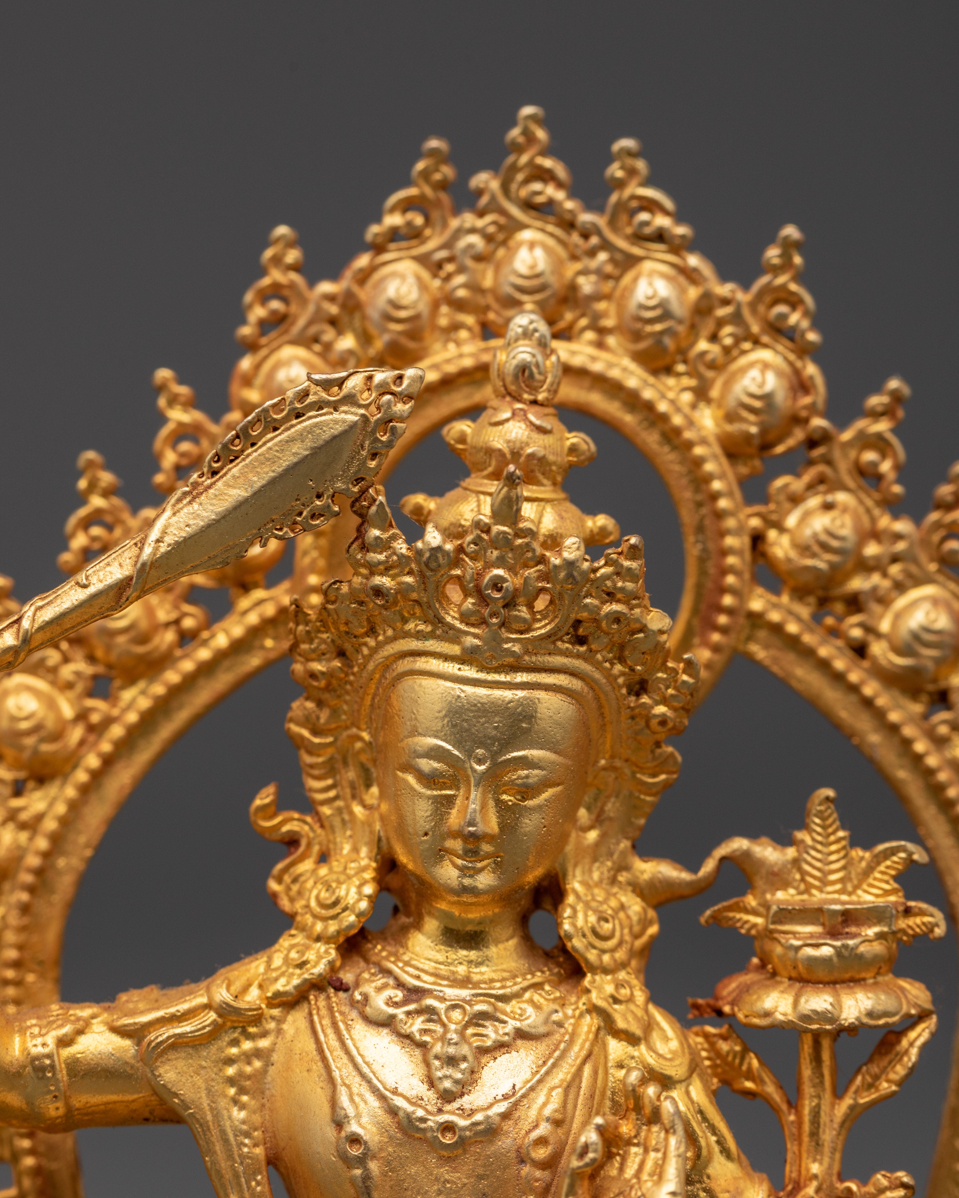 Manjushri Wisdom Bodhisattva Copper Statue | Mahayana Deity of Clarity
