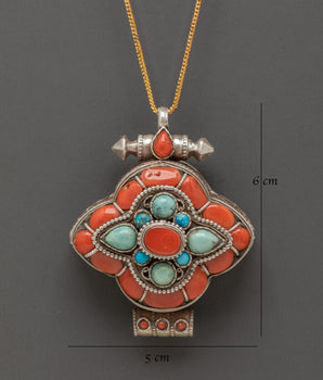 Sacred Tibetan Ghau Prayer Locket Necklace | Handcrafted Pendant