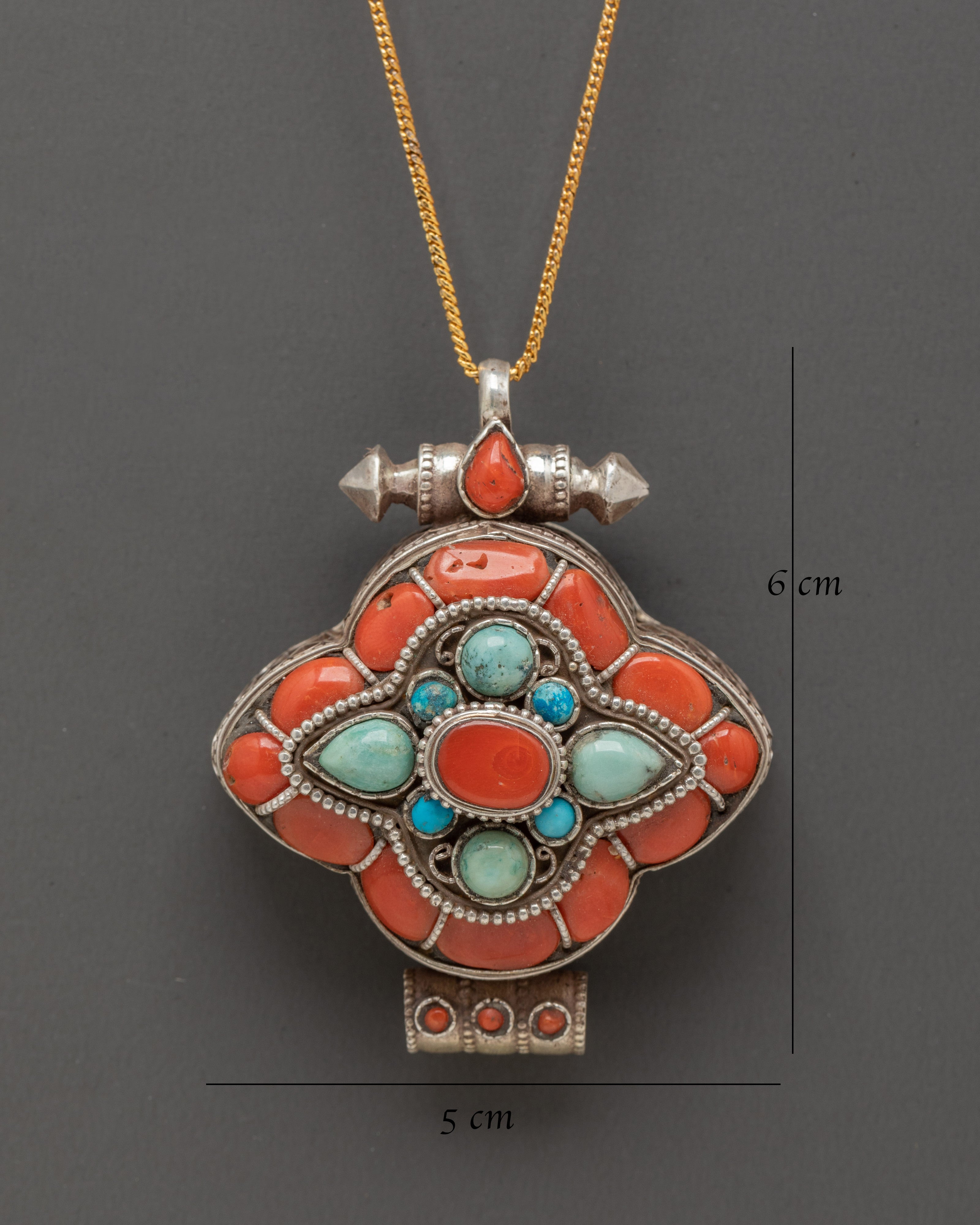 Sacred Tibetan Ghau Prayer Locket Necklace | Handcrafted Pendant