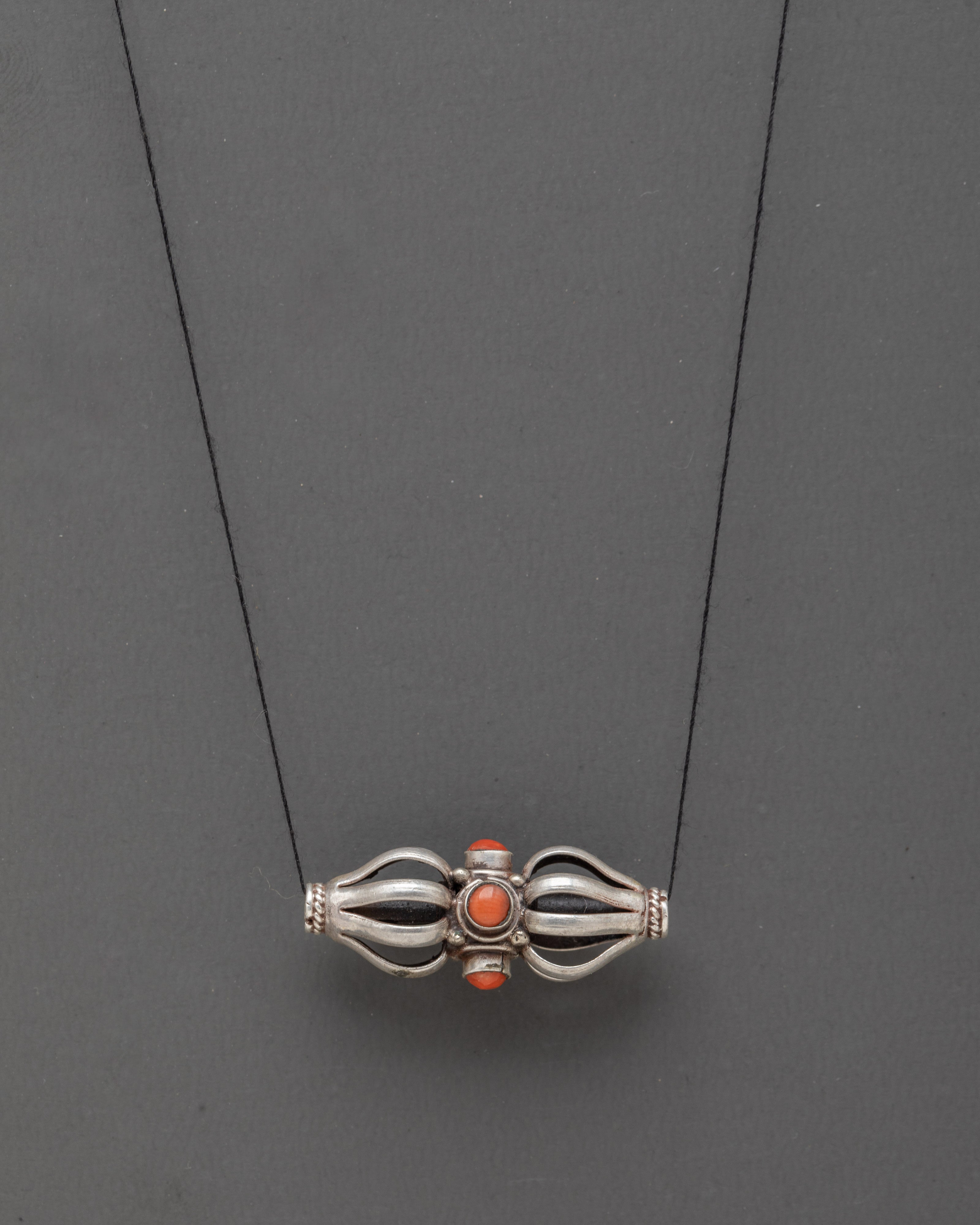 Tibetan Sterling Silver Vajra Amulet Locket | Handcrafted Pendant