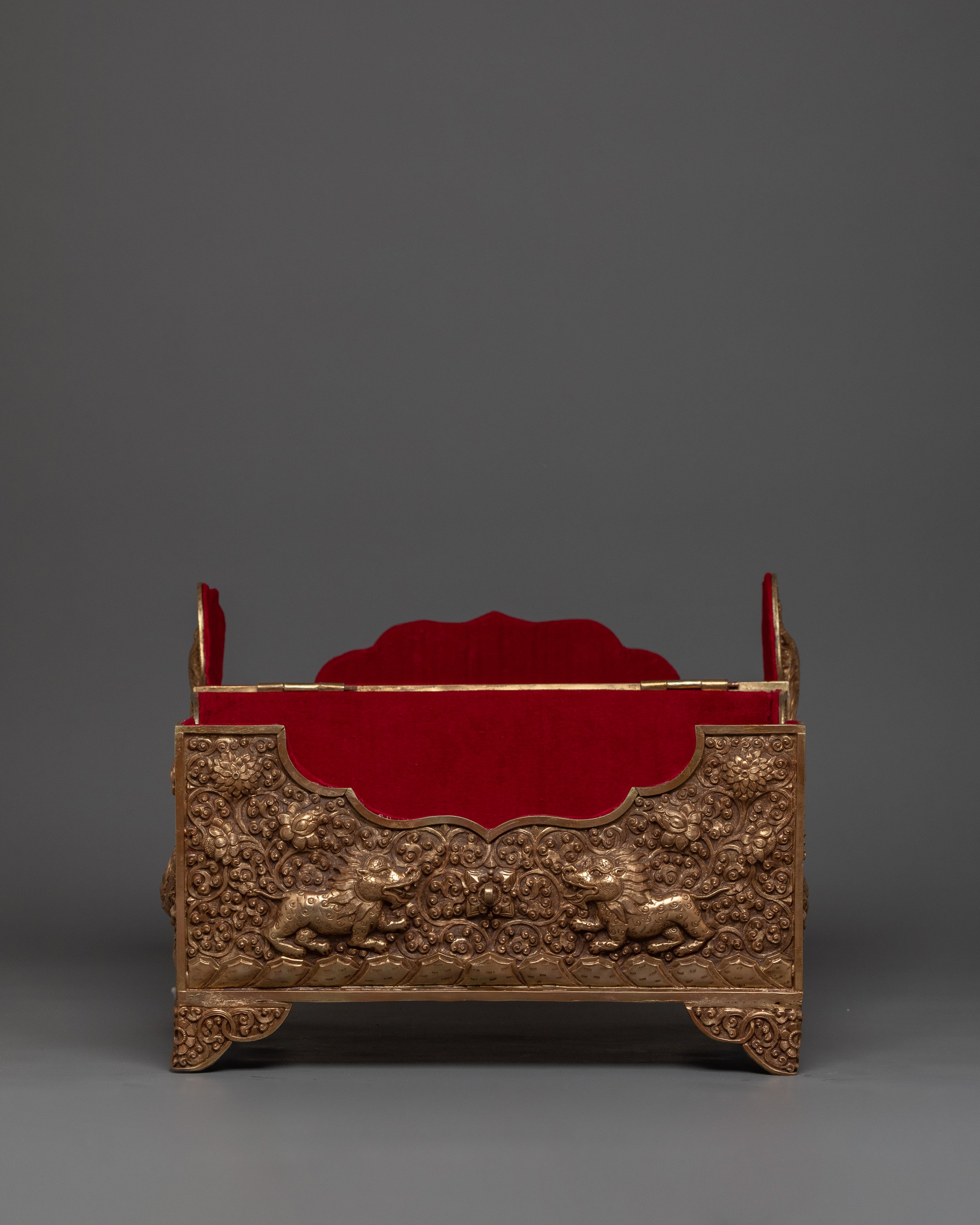 Copper Treasure Box with Gold Plating | Snow Lion Guardians