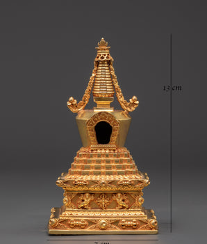 Buddhist Gold Plated Shrine | Sacred Copper Altar Decoration