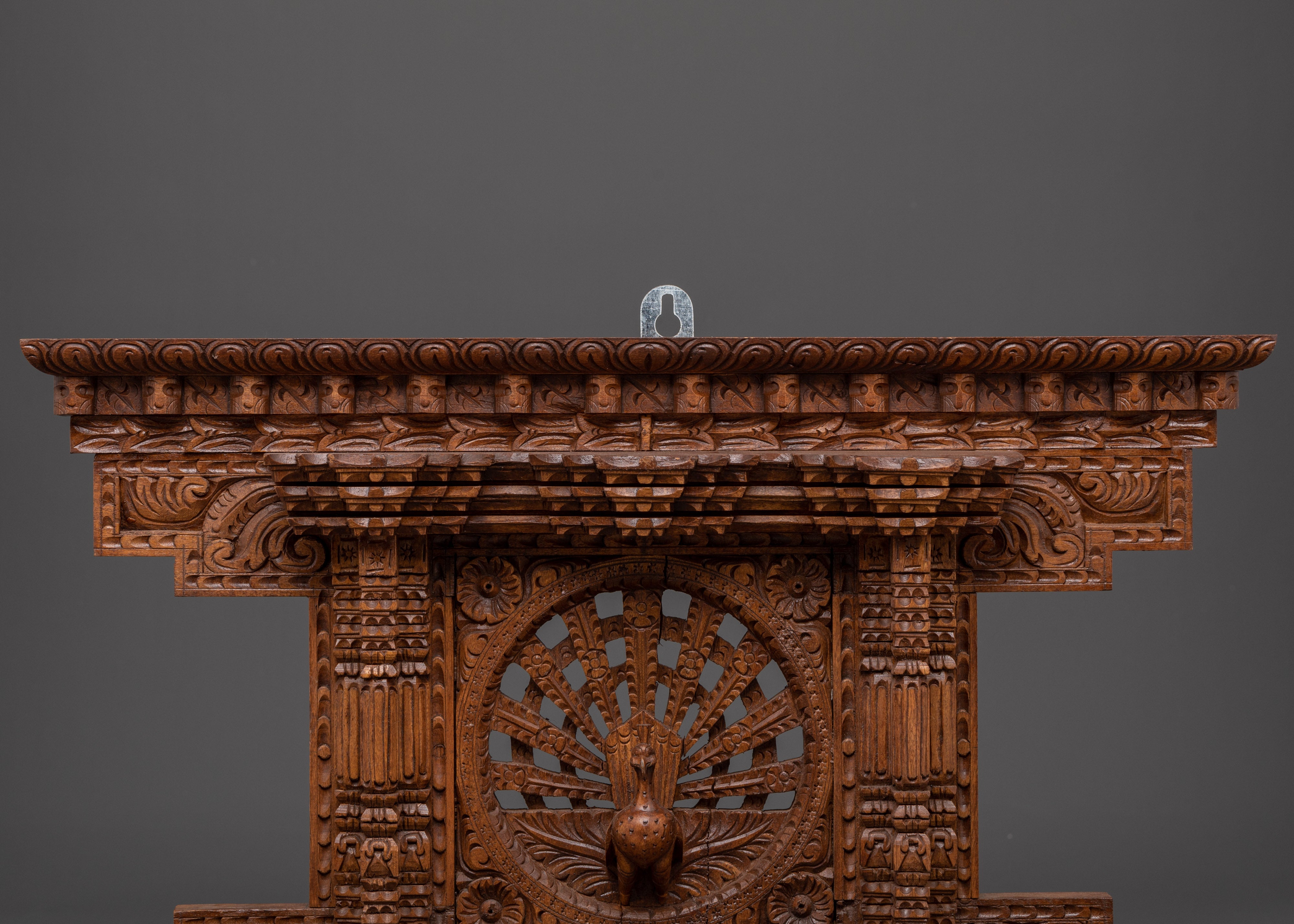 Hand-Carved Peacock Wall Hanging | Traditional Ethnic Wood Decor