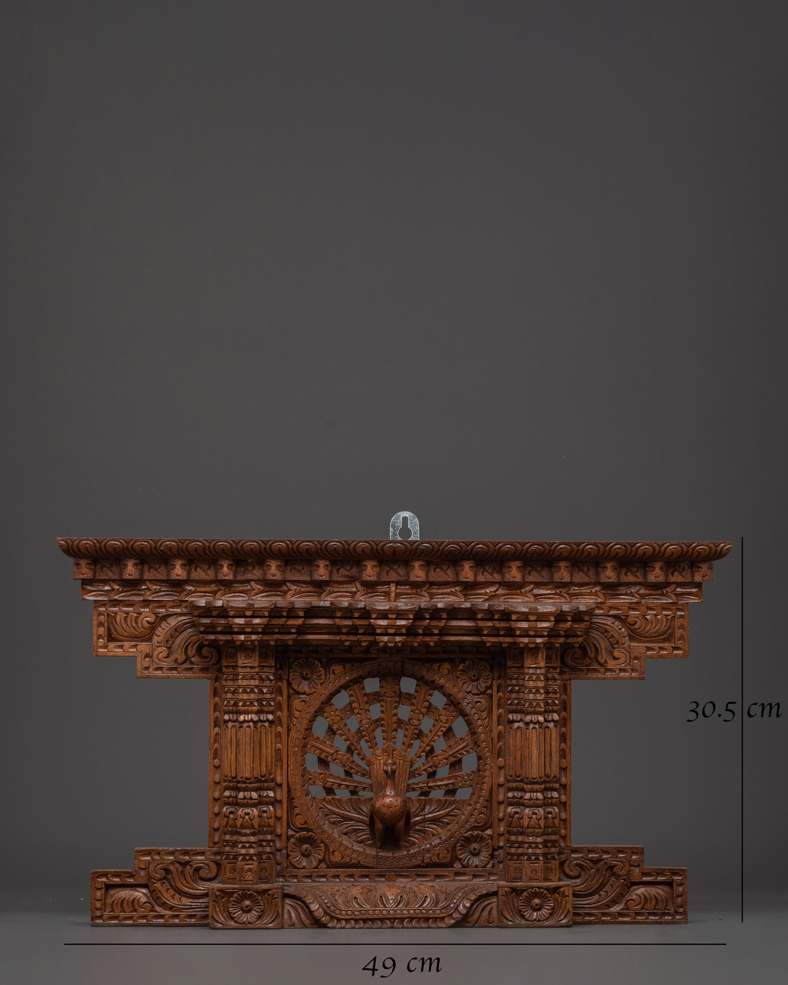 Hand-Carved Peacock Wall Hanging | Traditional Ethnic Wood Decor
