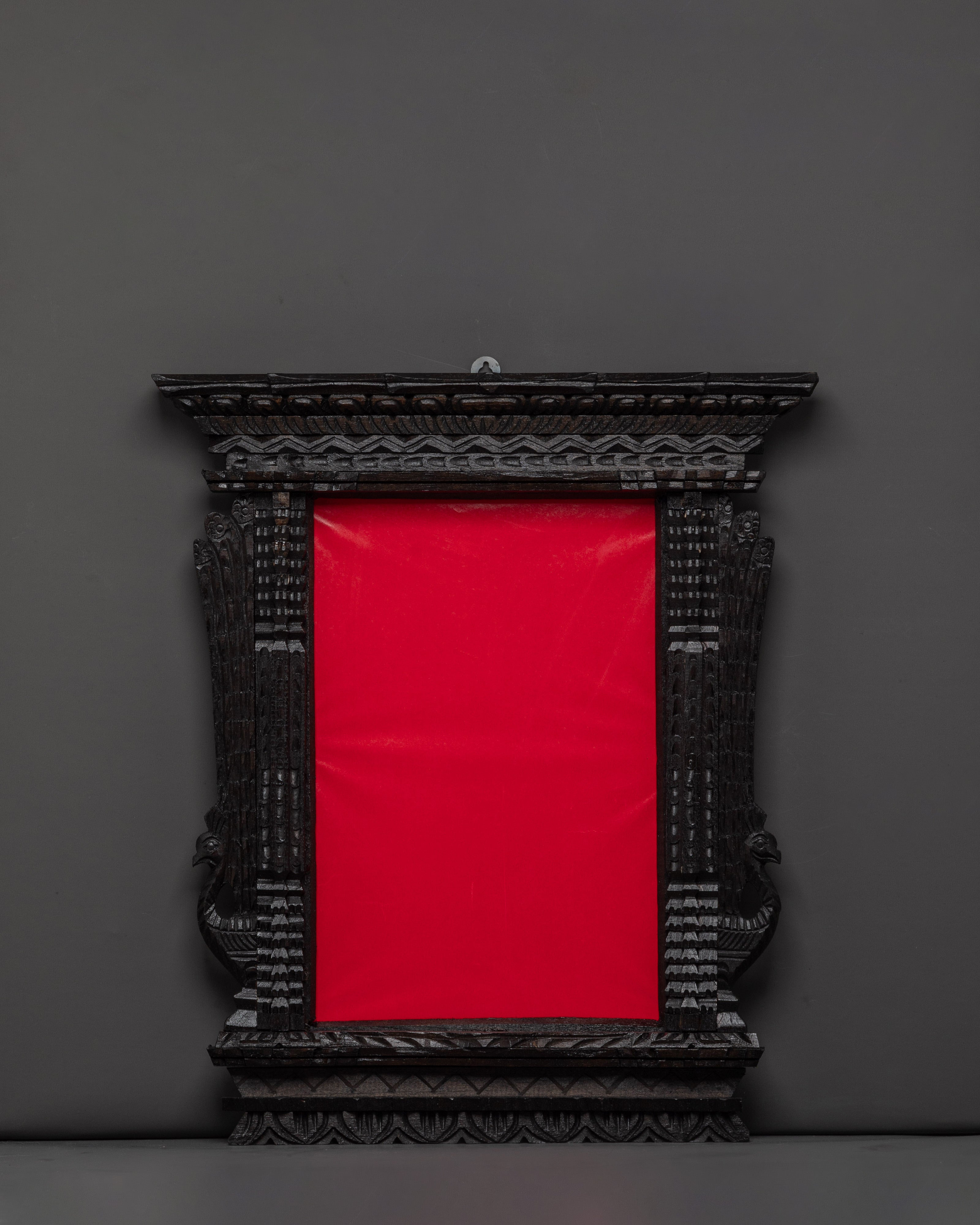 Hand-Carved Tibetan Wall Hanging Photo Frame | Wooden Decor