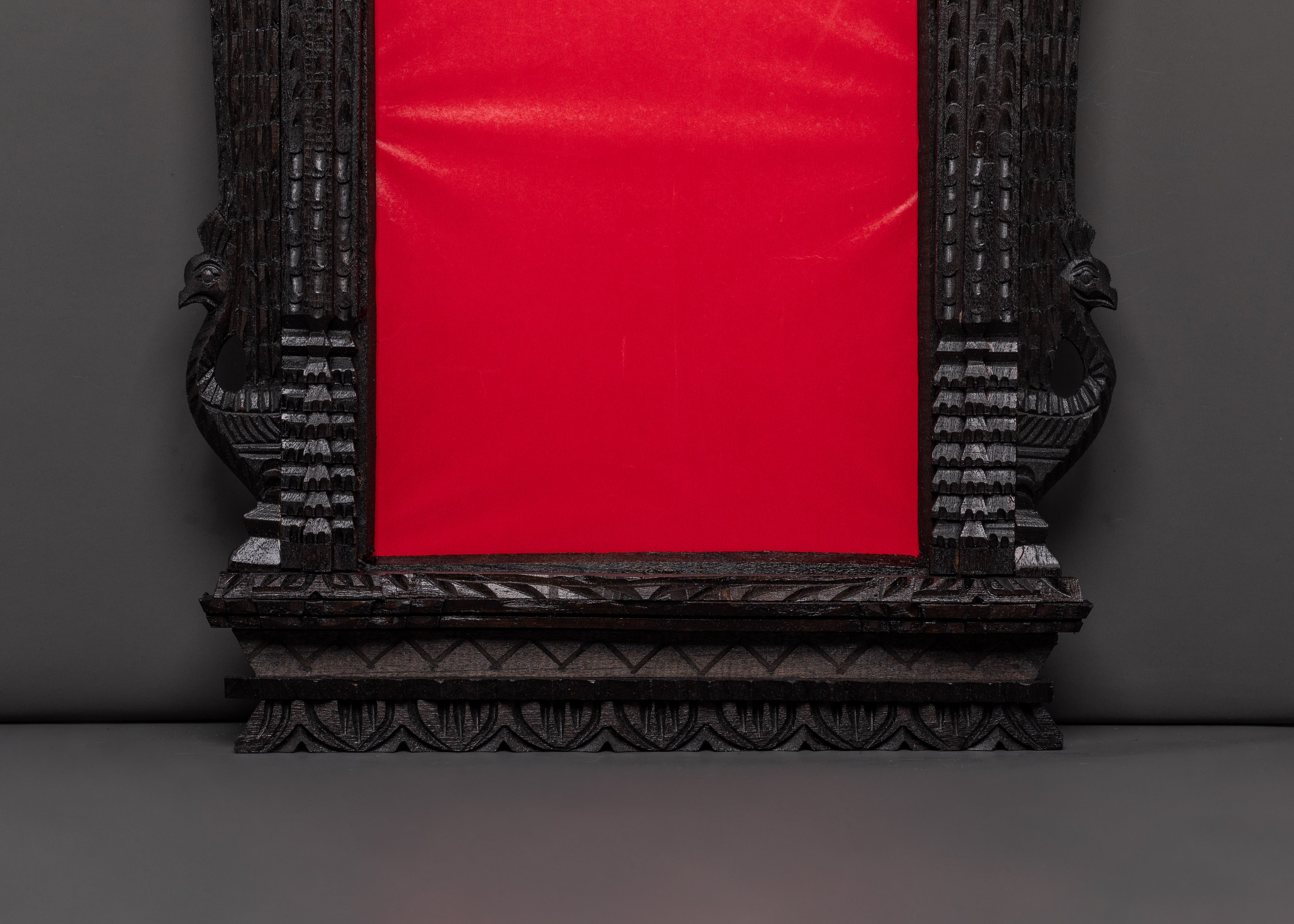 Hand-Carved Tibetan Wall Hanging Photo Frame | Wooden Decor
