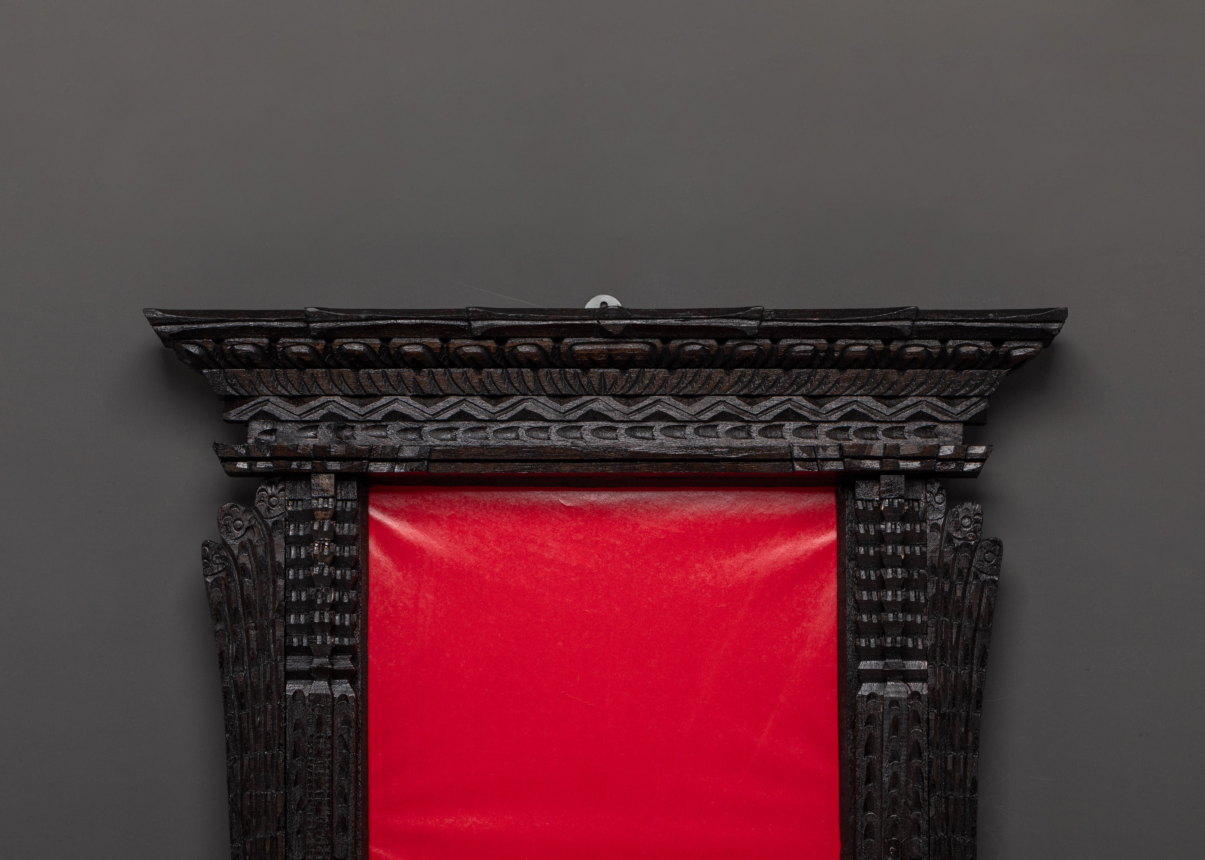 Hand-Carved Tibetan Wall Hanging Photo Frame | Wooden Decor