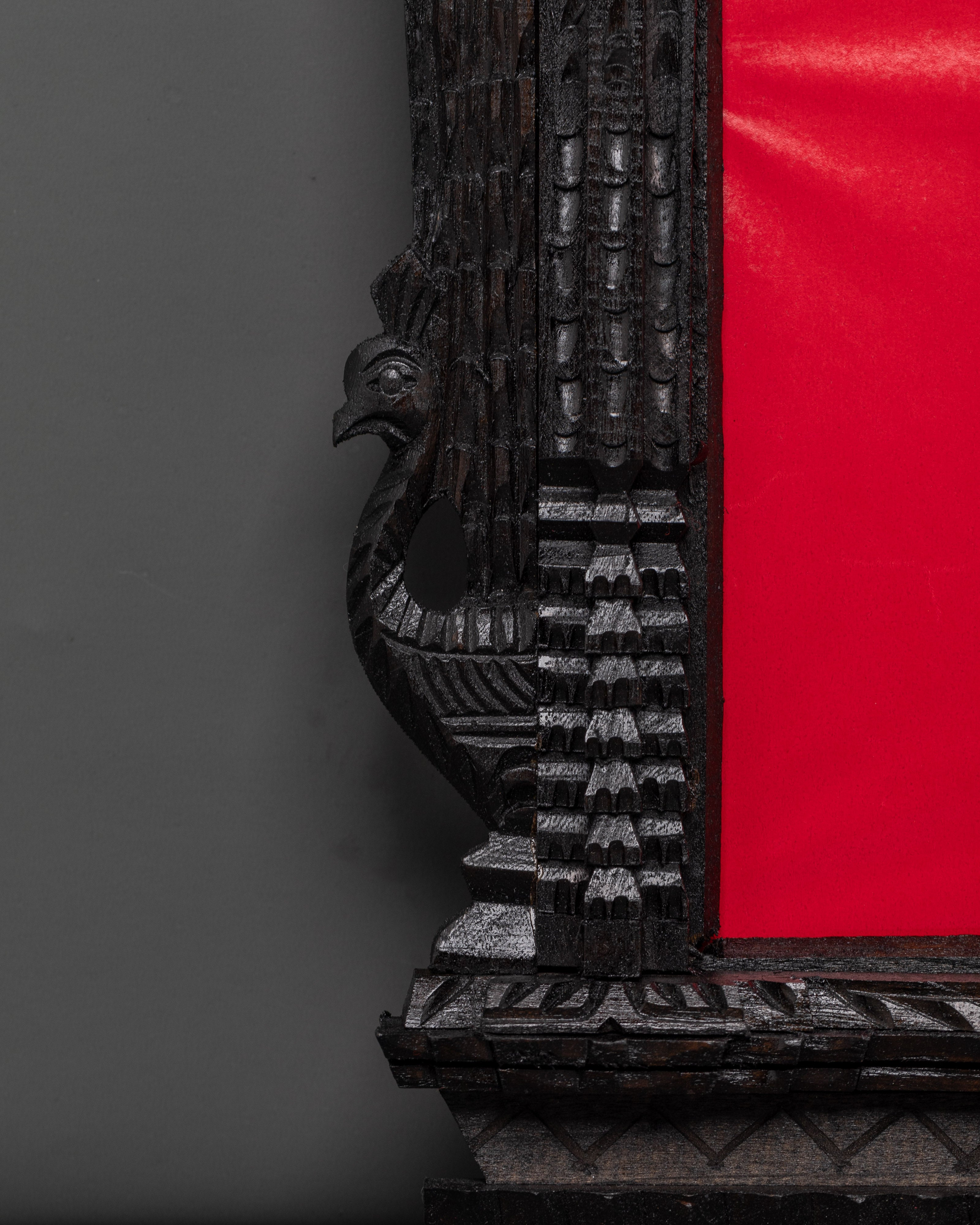 Hand-Carved Tibetan Wall Hanging Photo Frame | Wooden Decor
