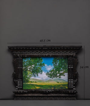 Hand-Carved Traditional Wood Frame Wall Hanging | Decorative Photo Frame