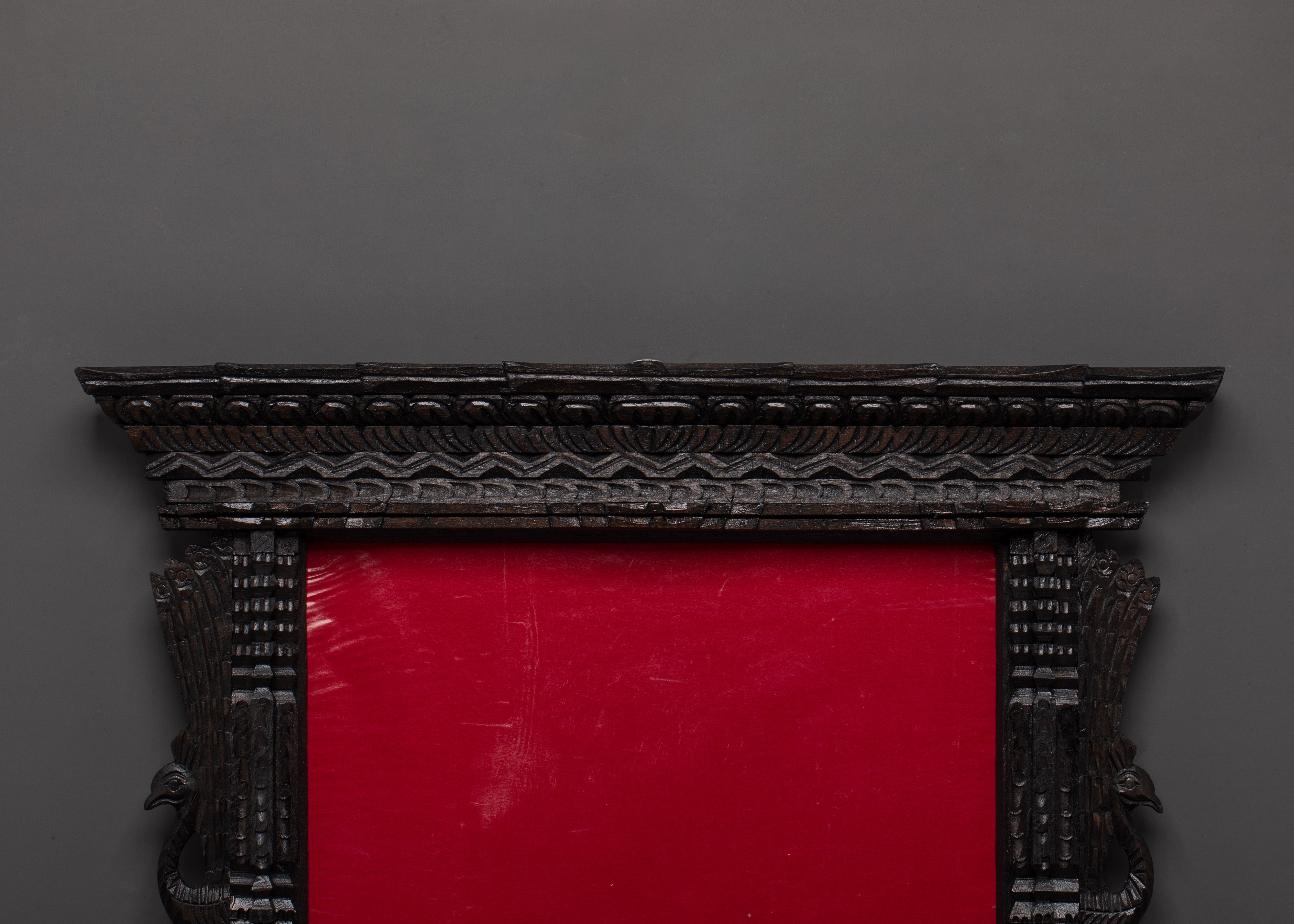 Hand-Carved Traditional Wood Frame Wall Hanging | Decorative Photo Frame