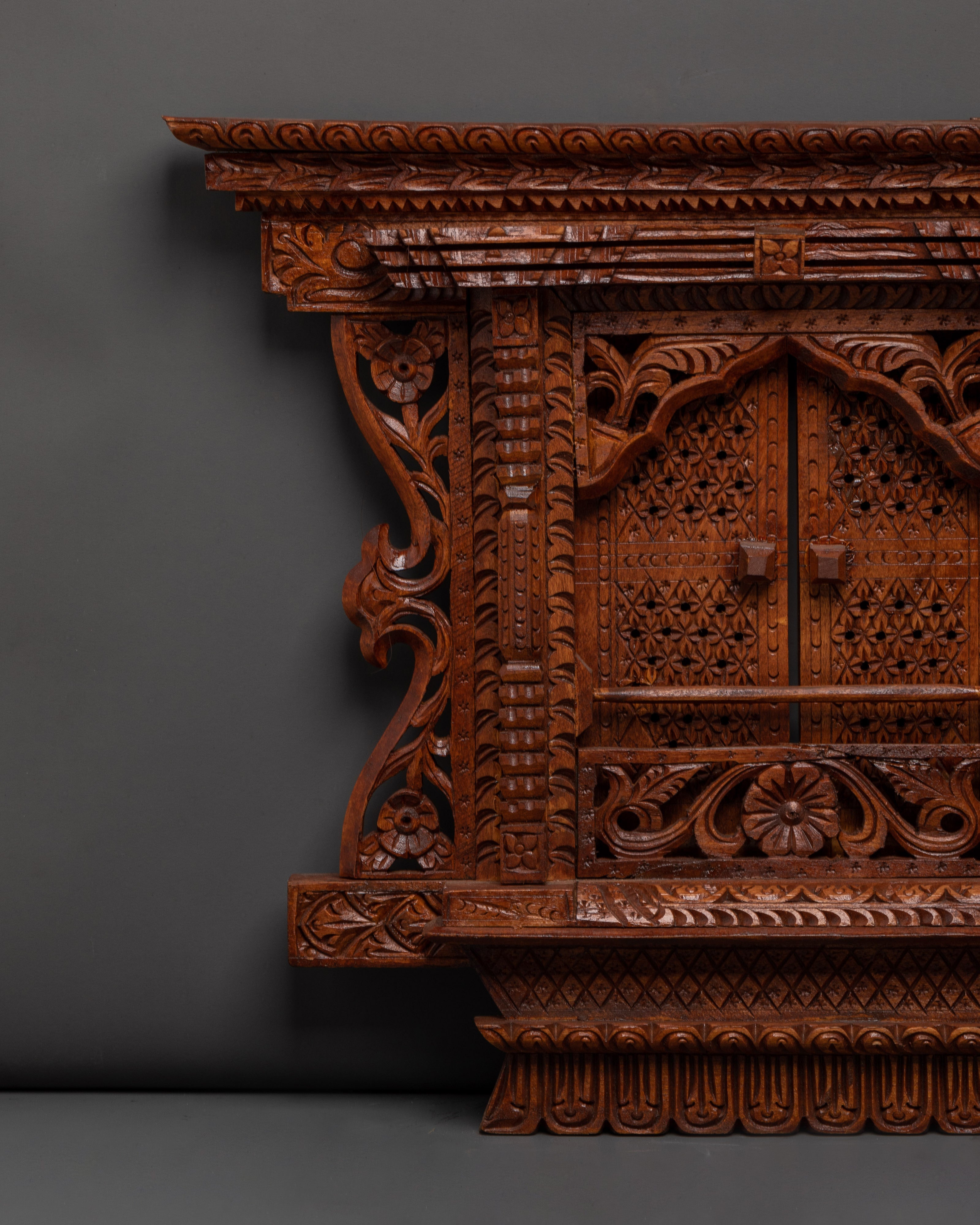 Hand-Carved Decorative Wooden Panel Wall Hanging for Boho Home Decor