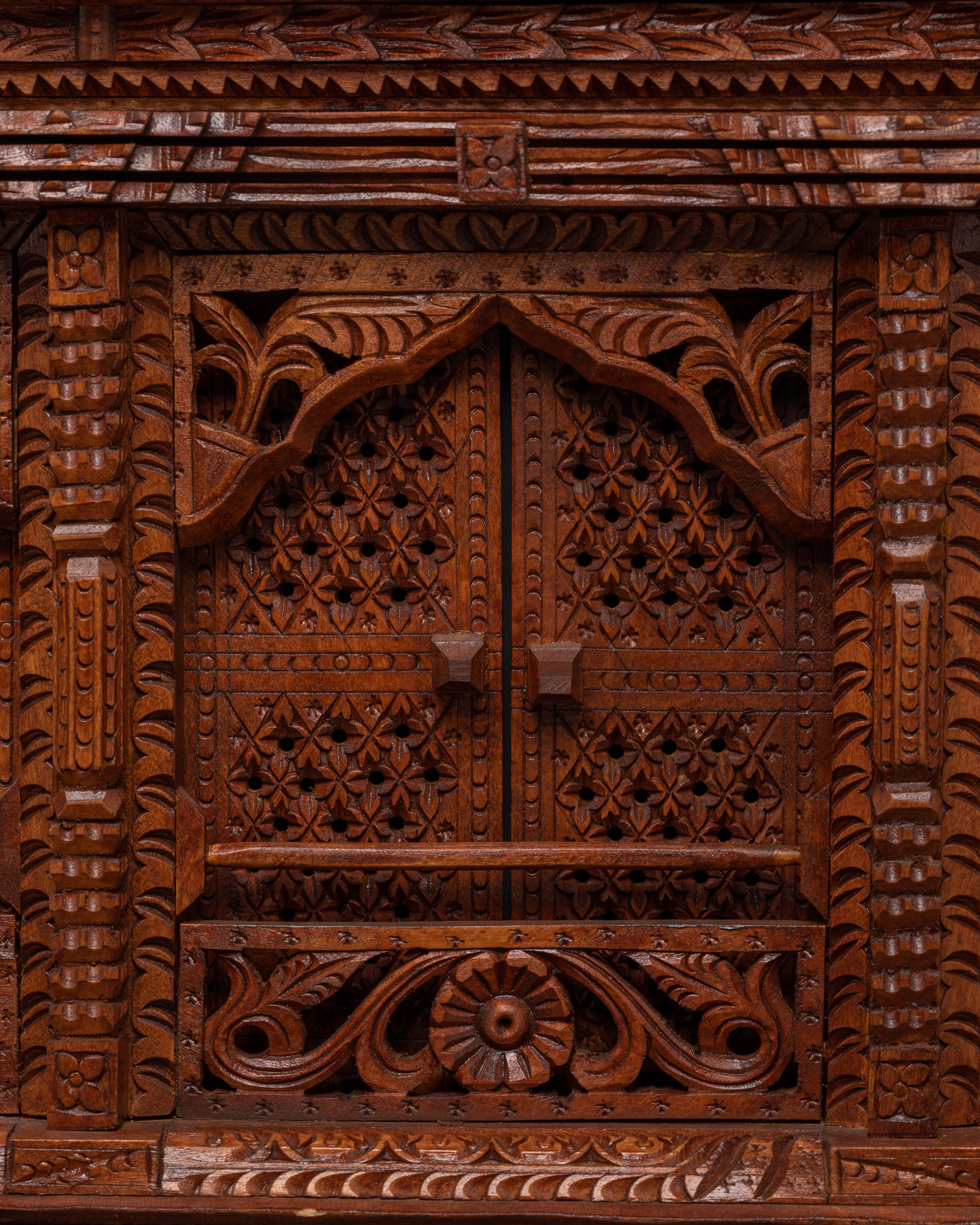 Hand-Carved Decorative Wooden Panel Wall Hanging for Boho Home Decor
