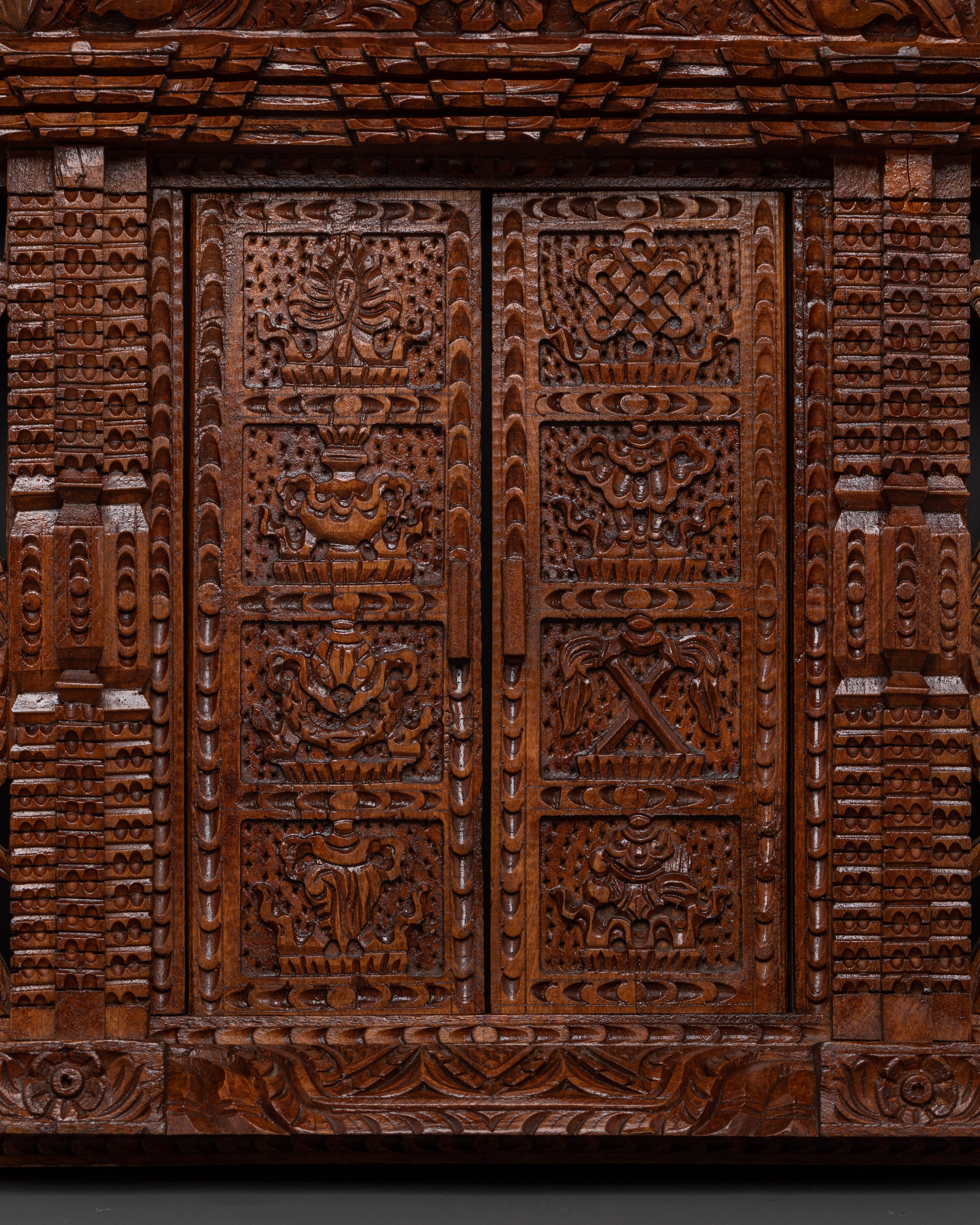 Hand-Carved Cultural Wood Wall Hanging for Ethnic and Home Decor