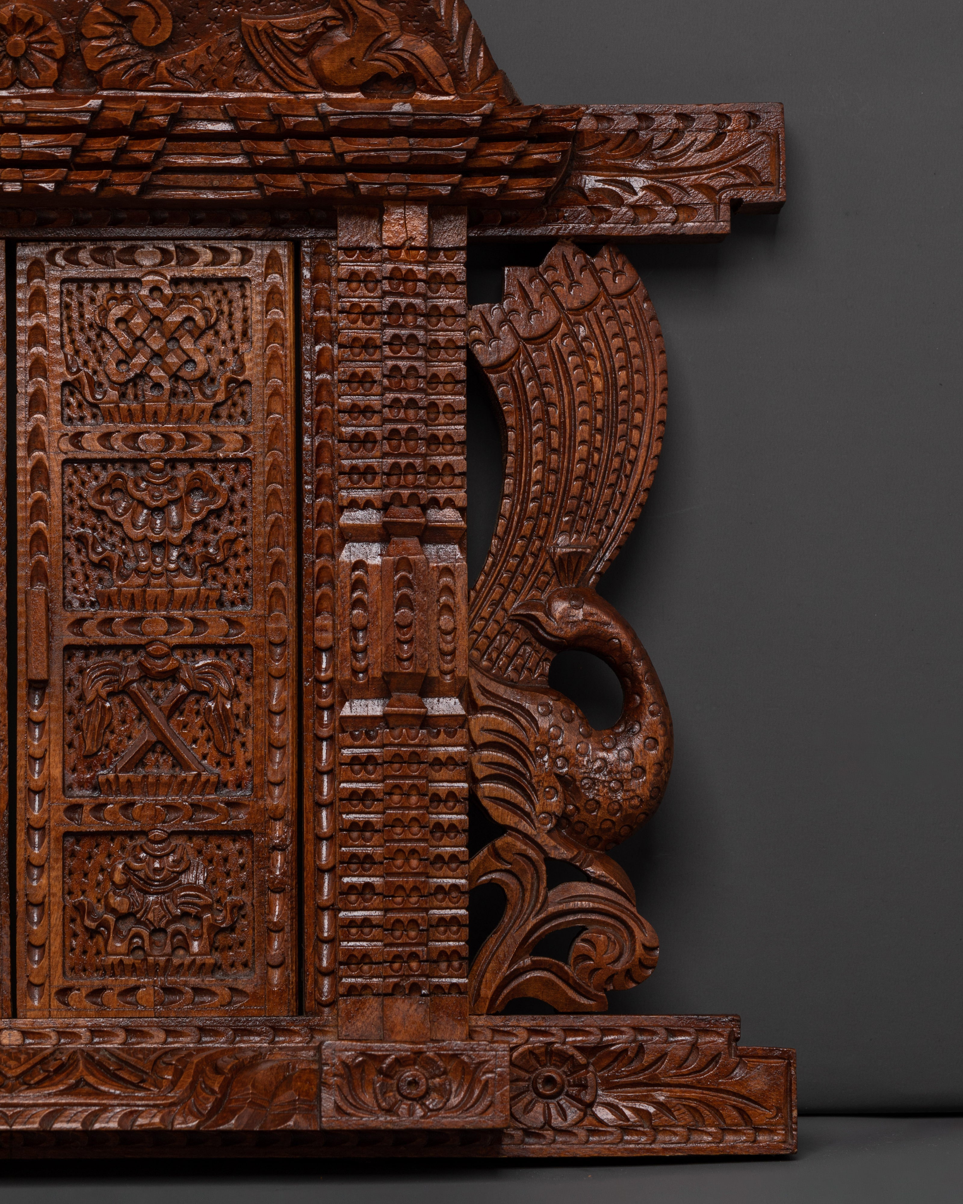 Hand-Carved Cultural Wood Wall Hanging for Ethnic and Home Decor