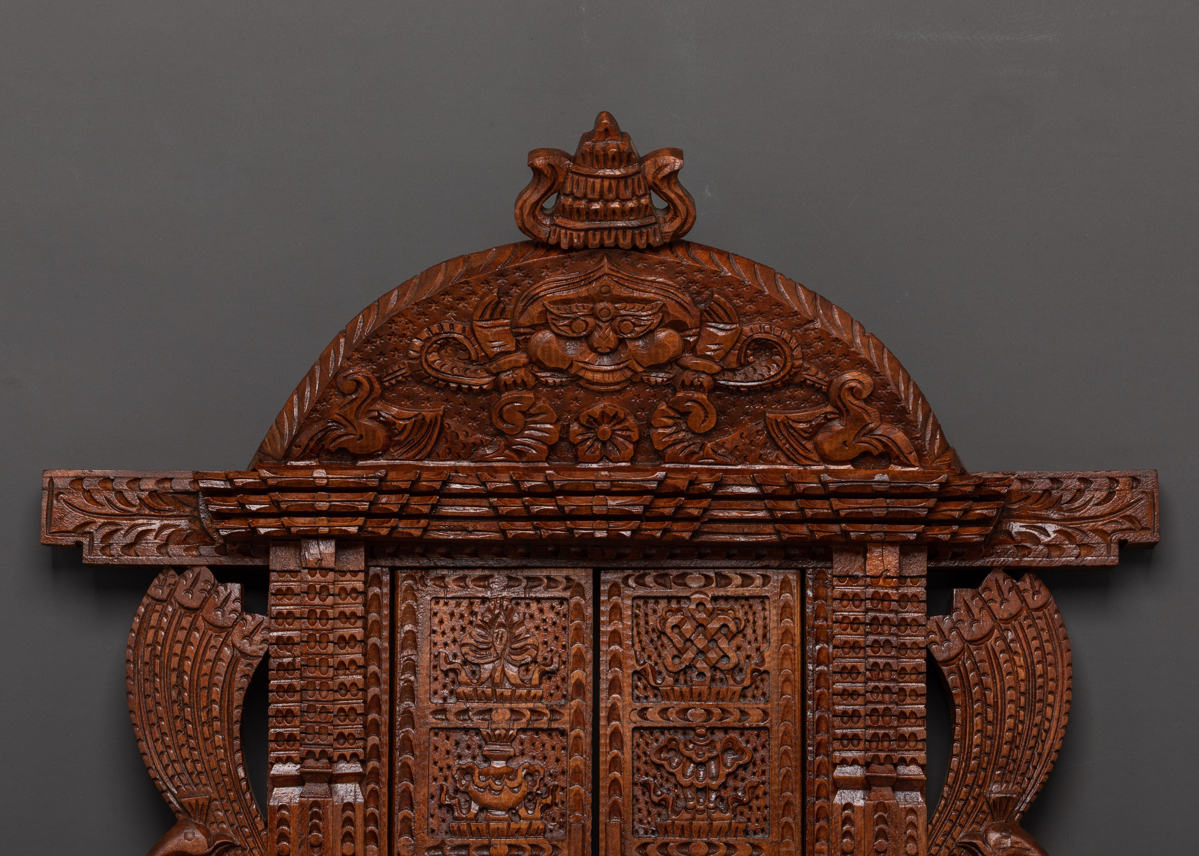 Hand-Carved Cultural Wood Wall Hanging for Ethnic and Home Decor