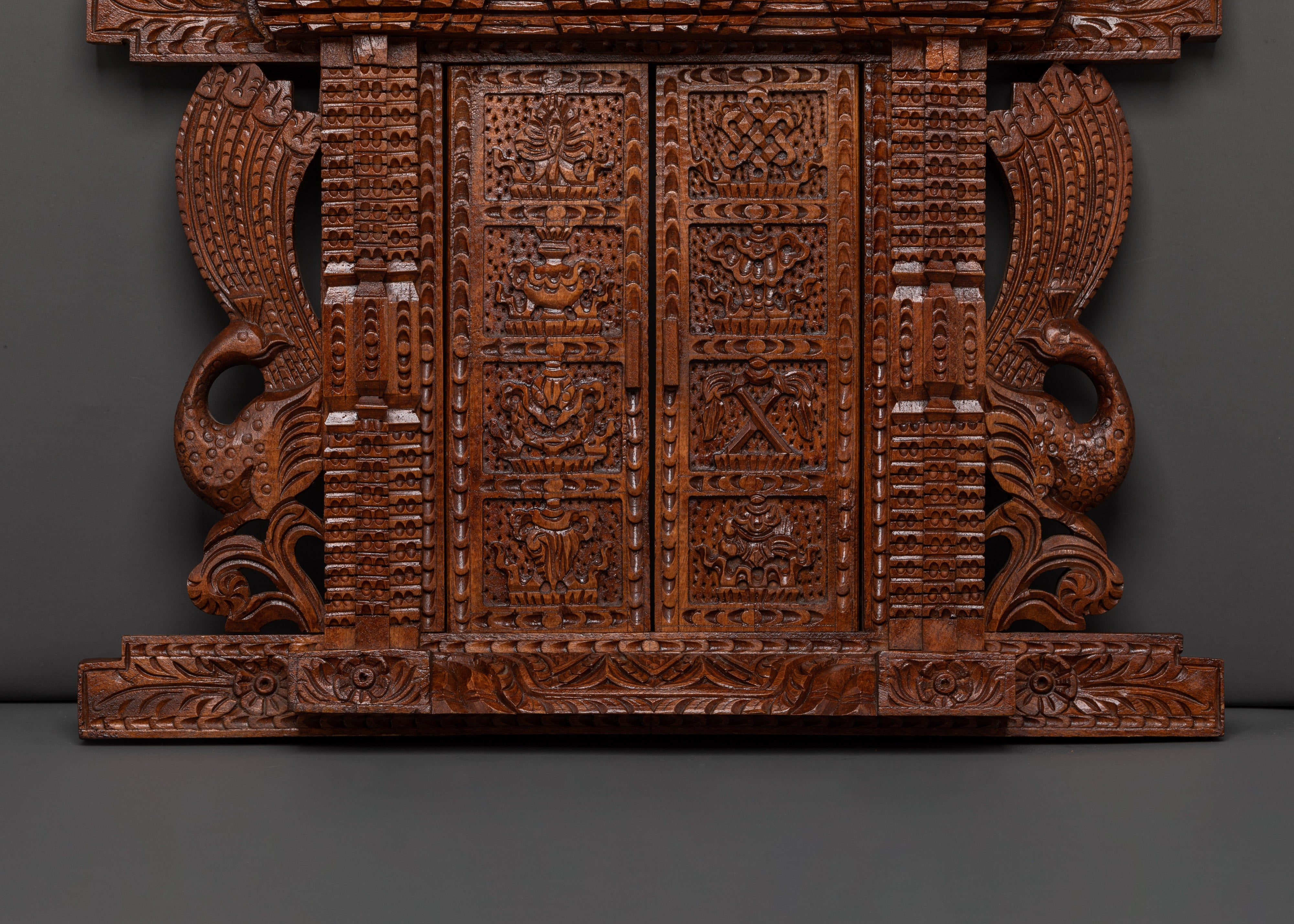 Hand-Carved Cultural Wood Wall Hanging for Ethnic and Home Decor