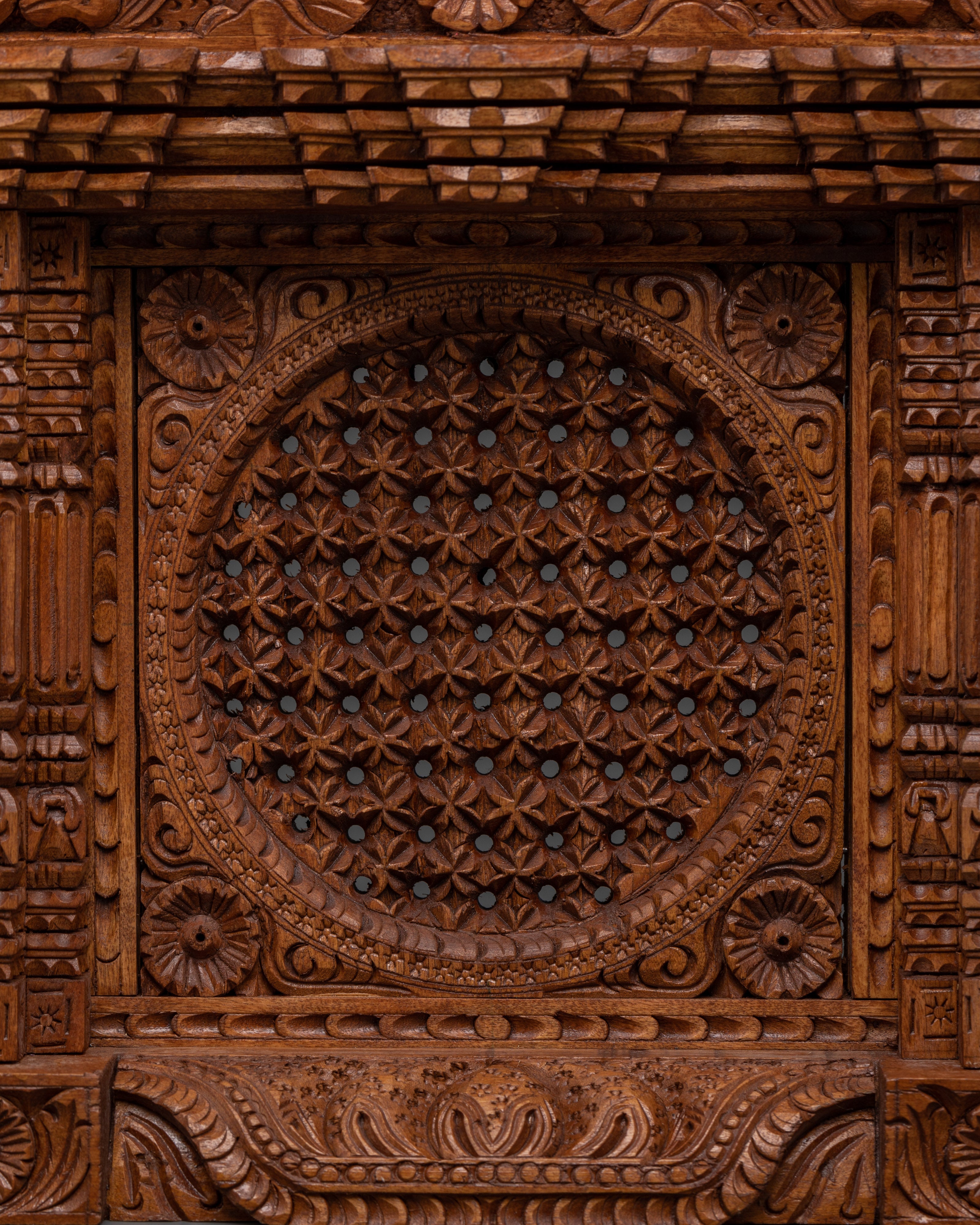 Vintage Style Wood Panel | Hand-Carved Wall Hanging