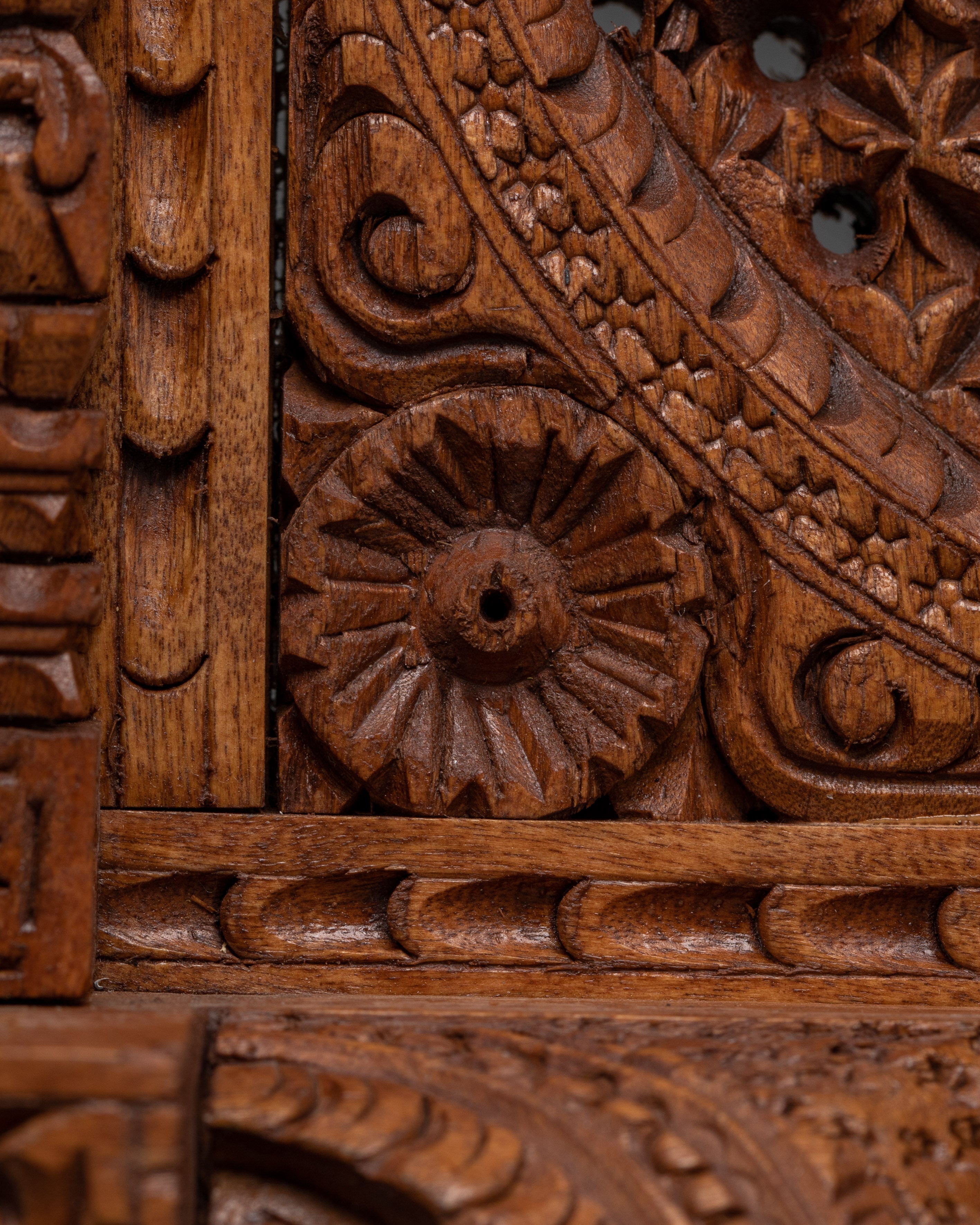 Vintage Style Wood Panel | Hand-Carved Wall Hanging