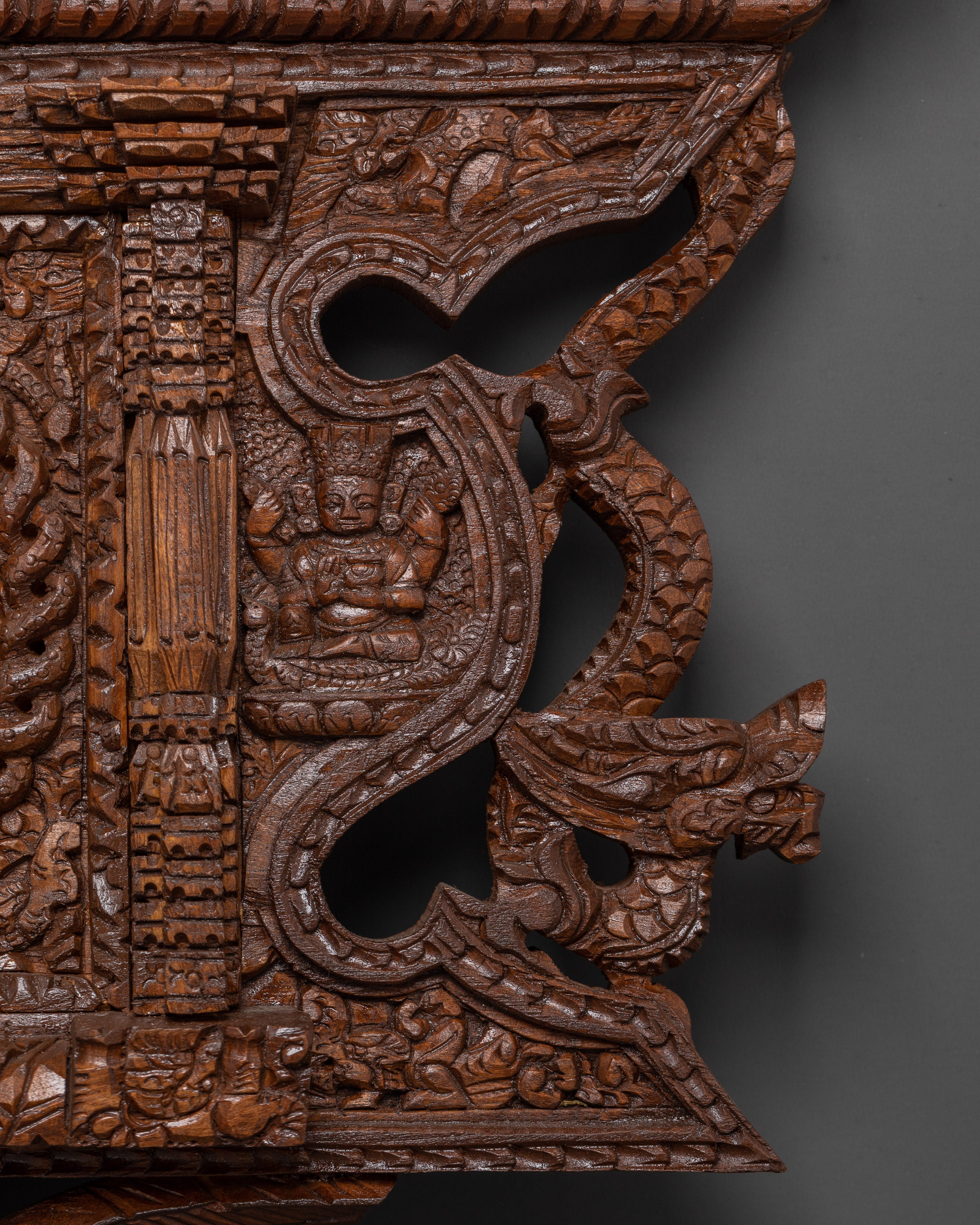 Tibetan Wood Wall Hanging | Spiritual & Cultural Decor