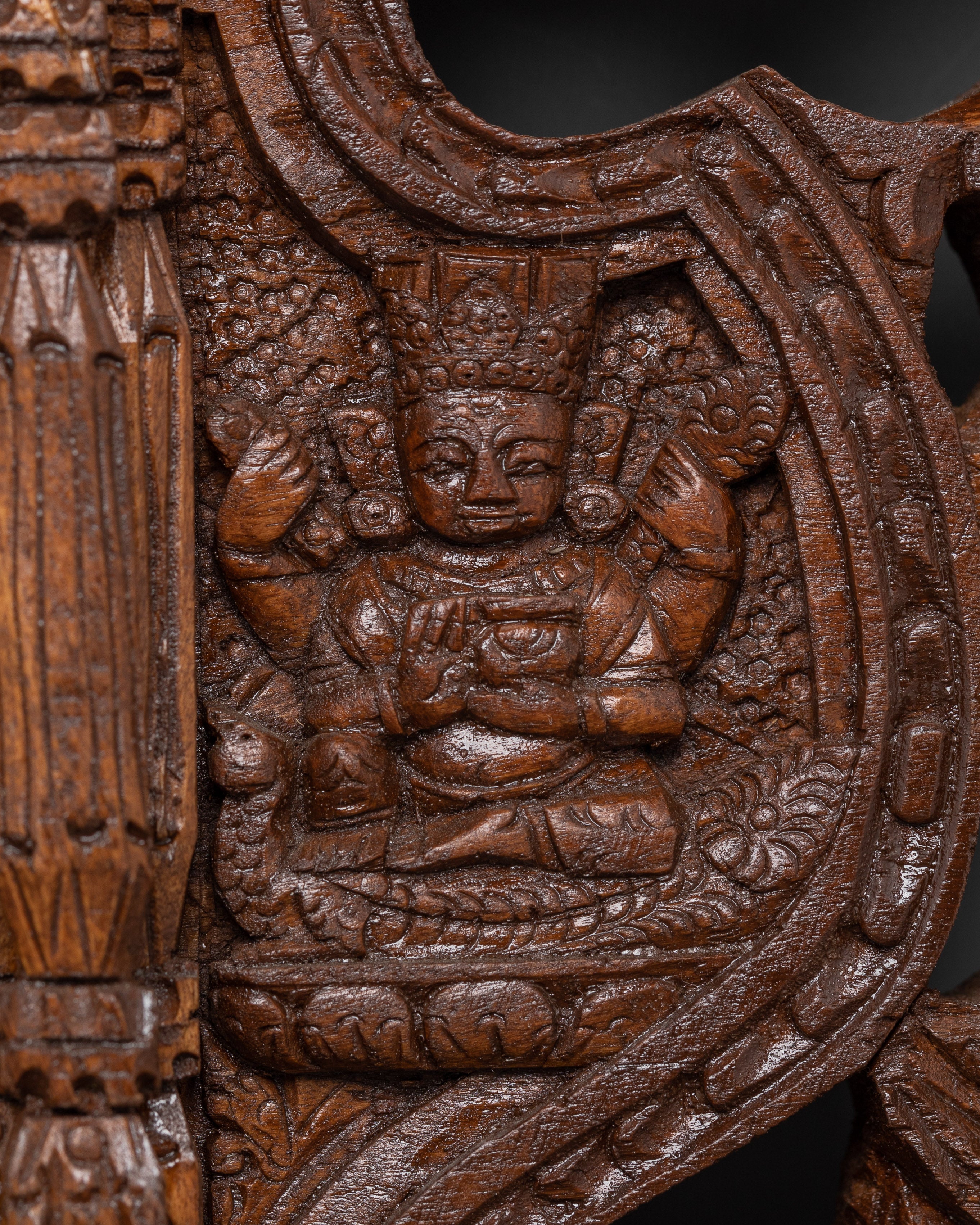 Tibetan Wood Wall Hanging | Spiritual & Cultural Decor