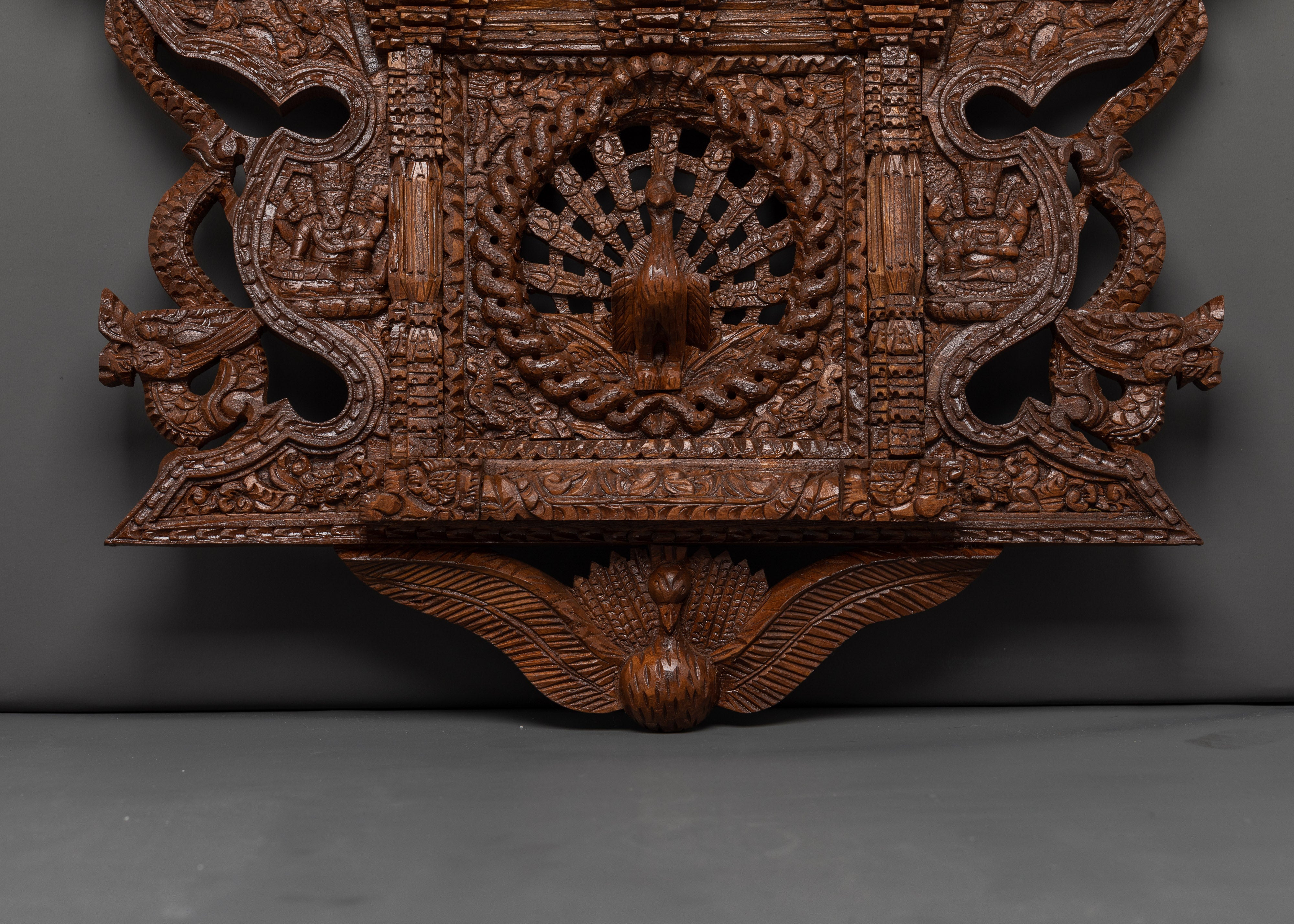 Tibetan Wood Wall Hanging | Spiritual & Cultural Decor