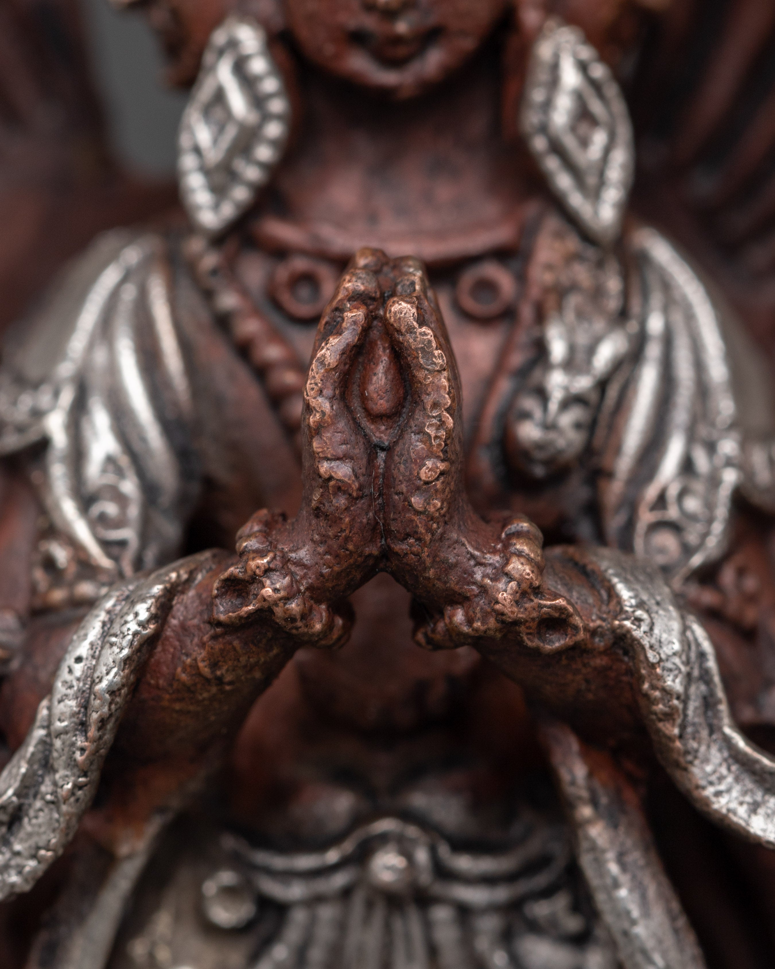 1000 Armed Chenrezig Oxidized Copper Statue | Bodhisattva of Compassion Sculpture