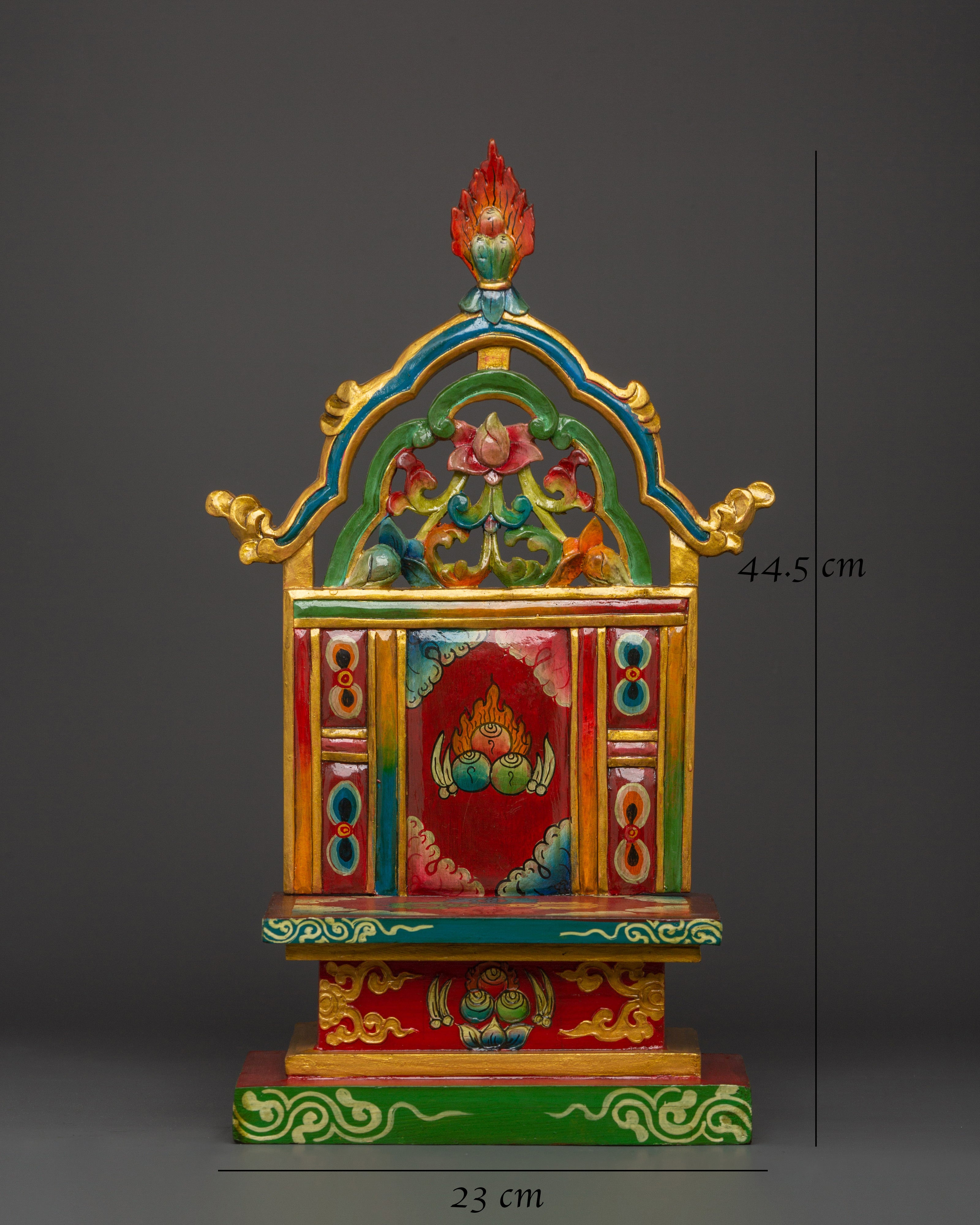 Tibetan Ritual Throne | Handcarved Deity Seat for Buddhist Altar