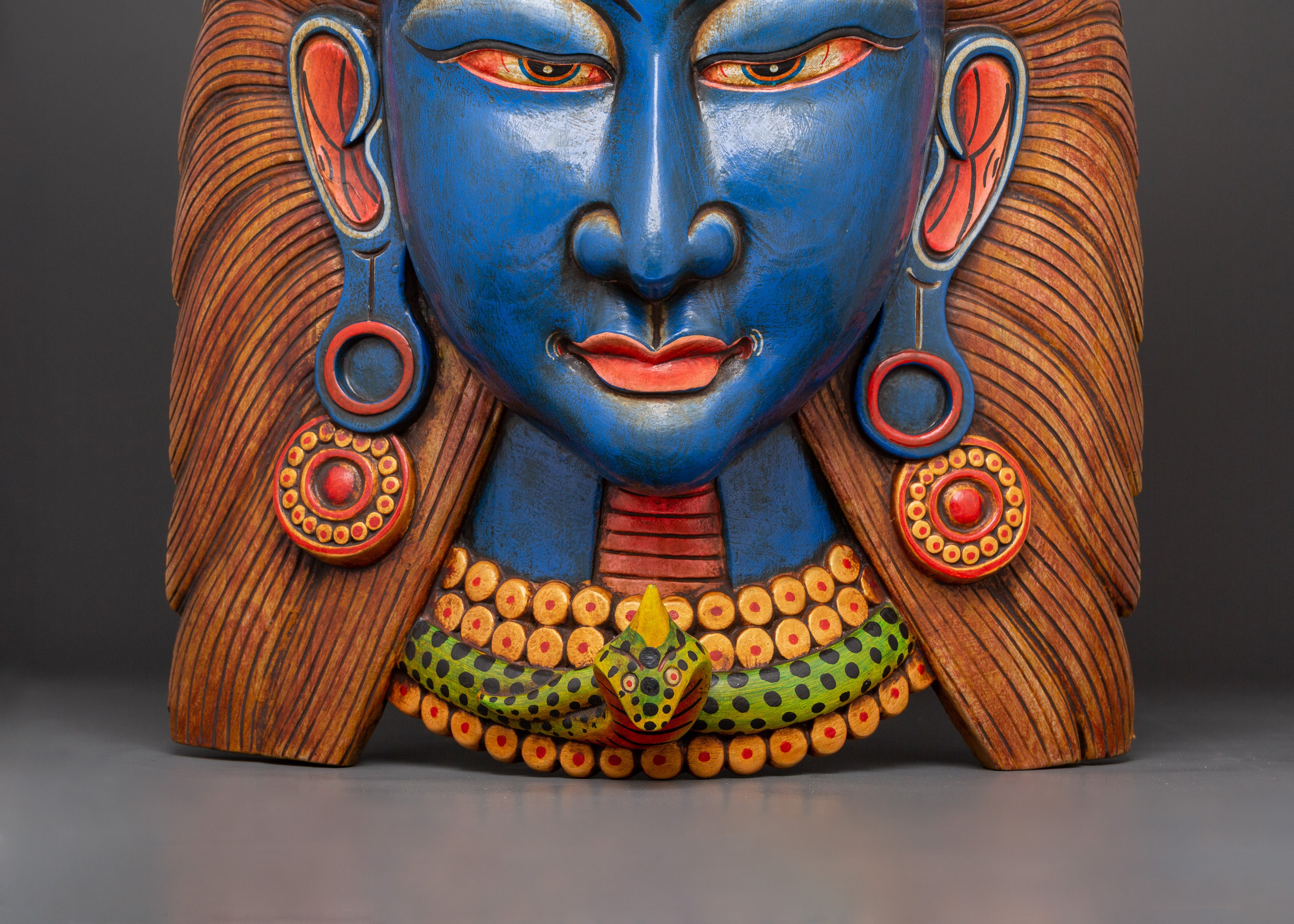 Wooden Mahadev Wall Hanging | Handcarved Lord Shiva Mask Decor