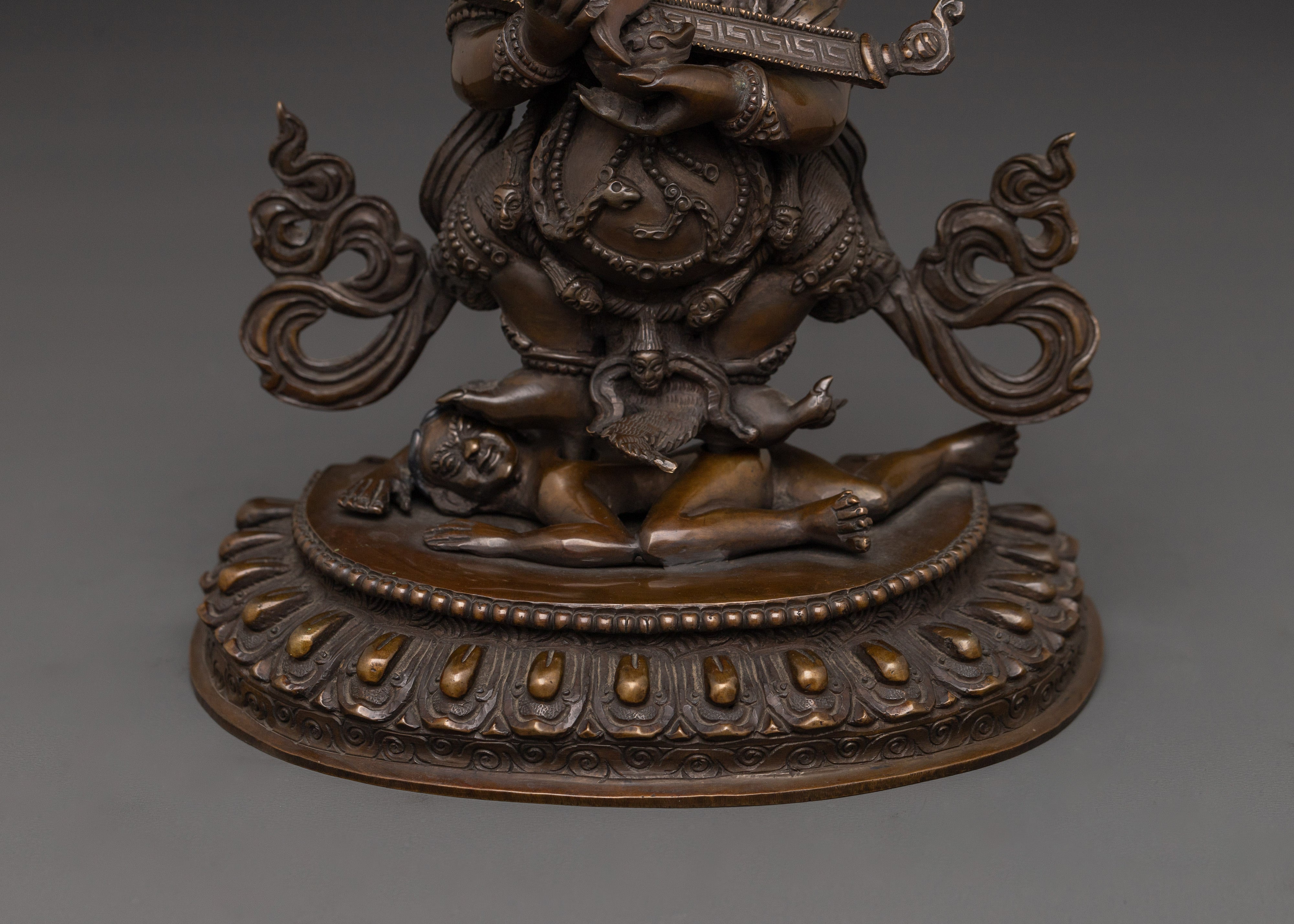 Oxidized Copper Shakya Mahakala Statue | Tibetan Protector Deity